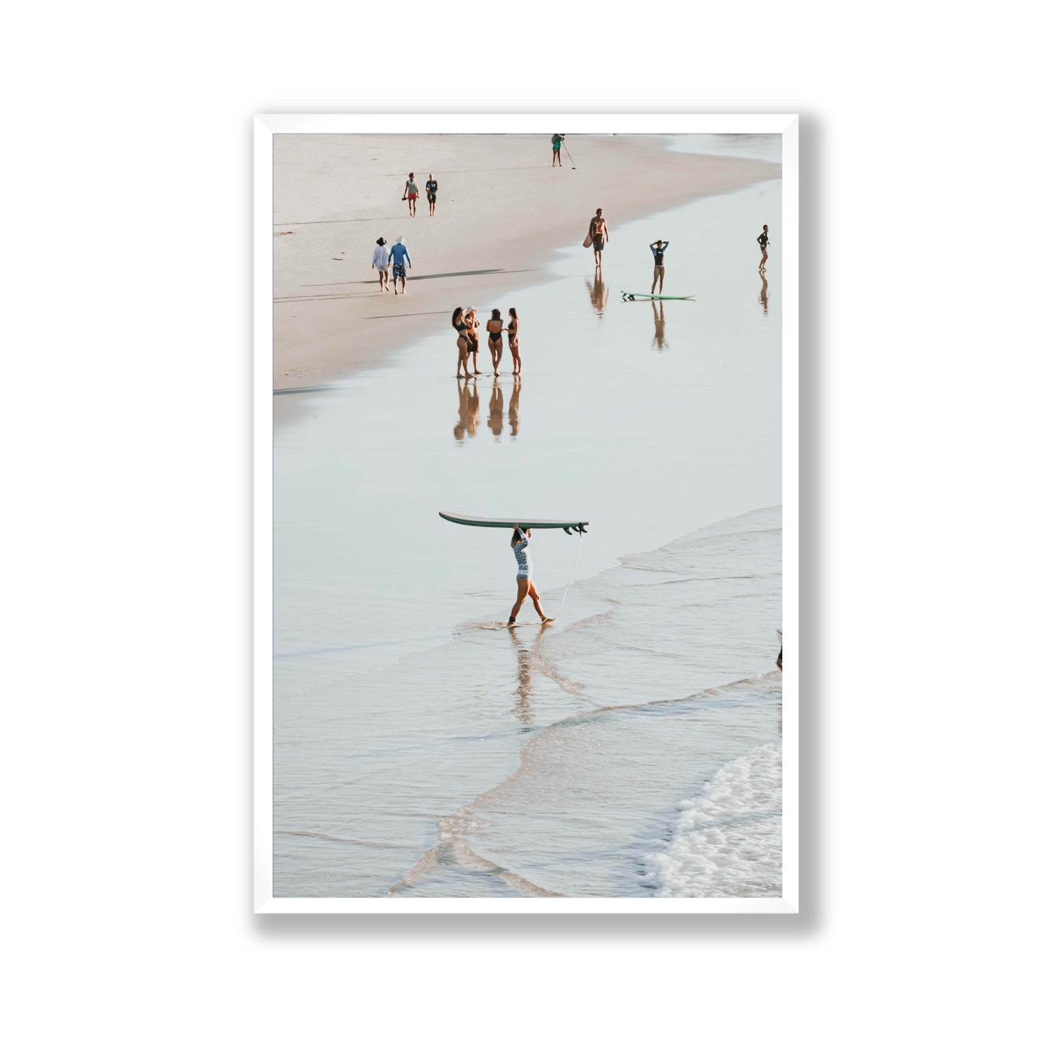 Bailey Byron Bay beach coastal decor wall art Gallery full-bleed fine art print in white frame