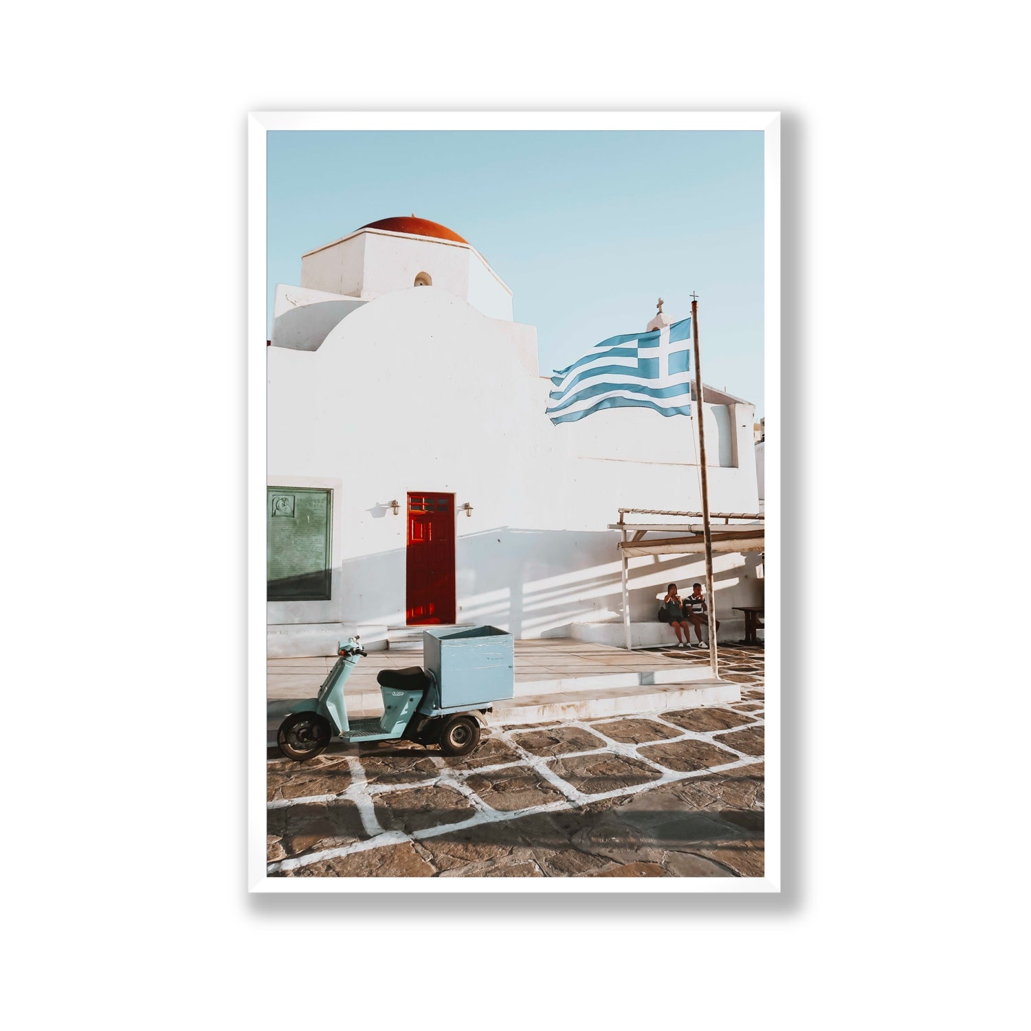 Mykonos Postcard fine art print, Mykonos, Greece, Gallery, White Frame · Full Bleed, Fine Art Print