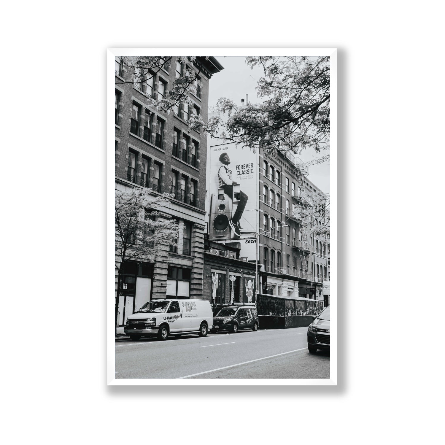 Forever Classic New York NYC Black & White wall art Gallery full-bleed fine art print in white frame