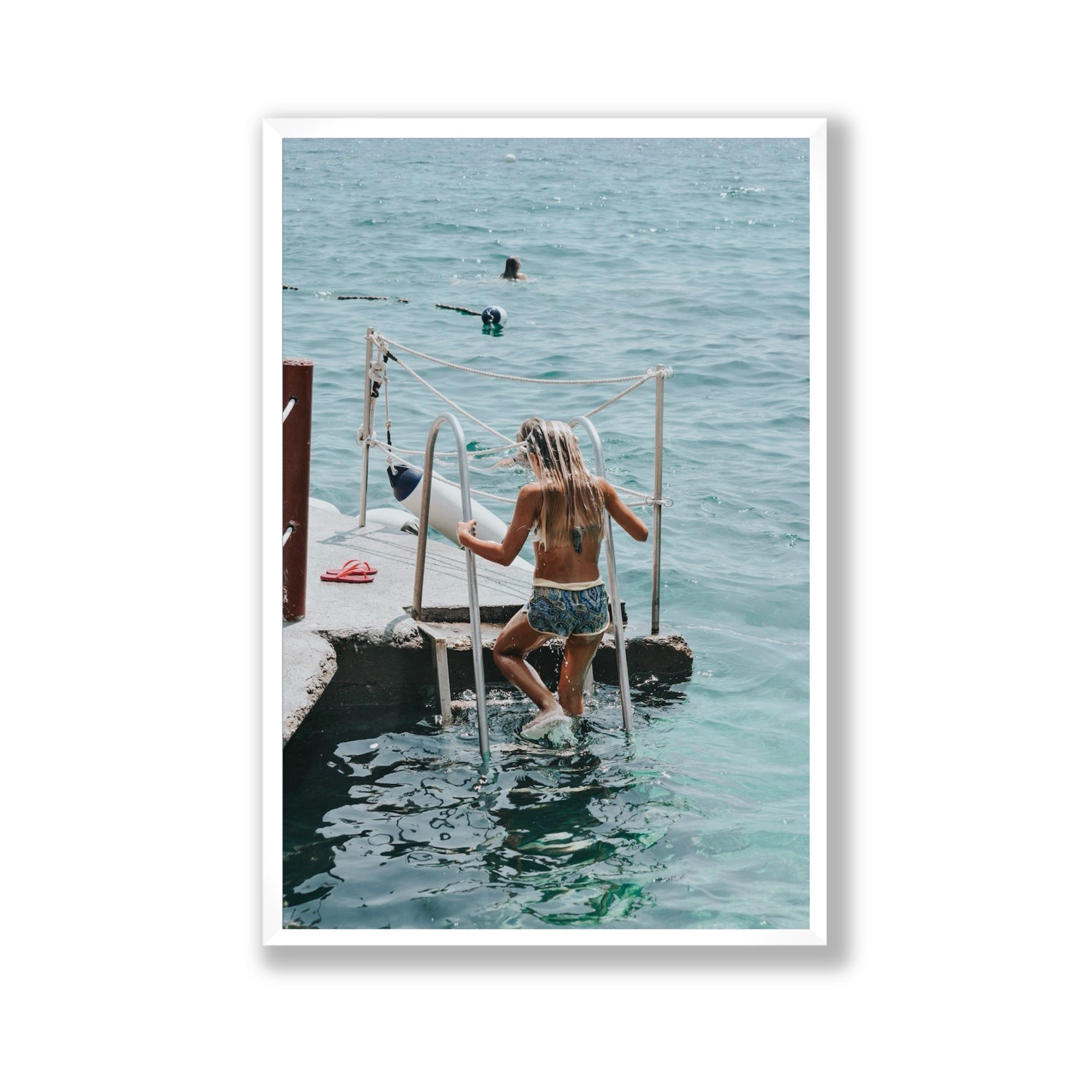 Little Mermaid Capri Mediterranean wall art Gallery full-bleed fine art print in white frame