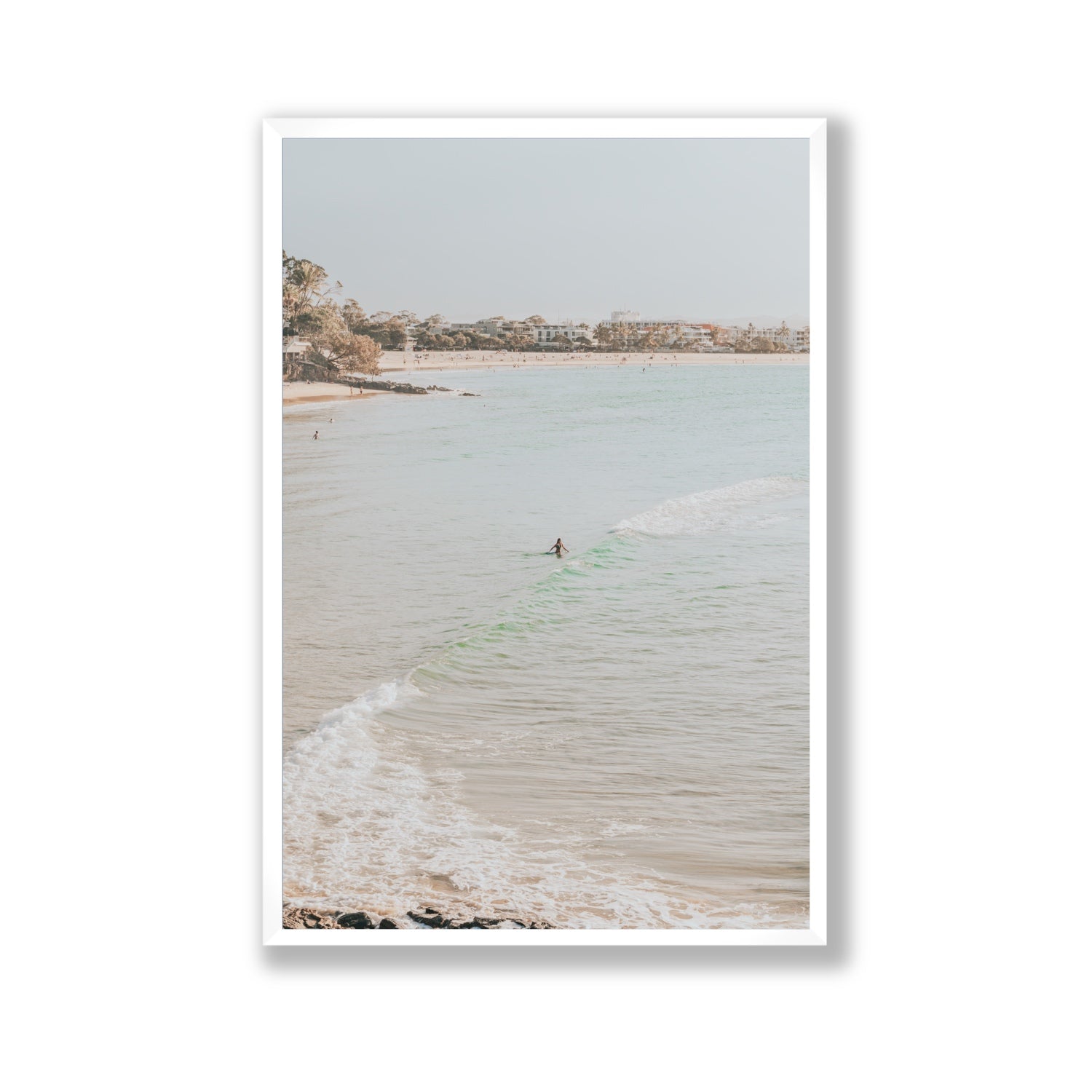 Salt Reverie fine art print, Noosa, Australia, coastal scenes artwork, Gallery, White Frame · Full Bleed, Fine Art Print