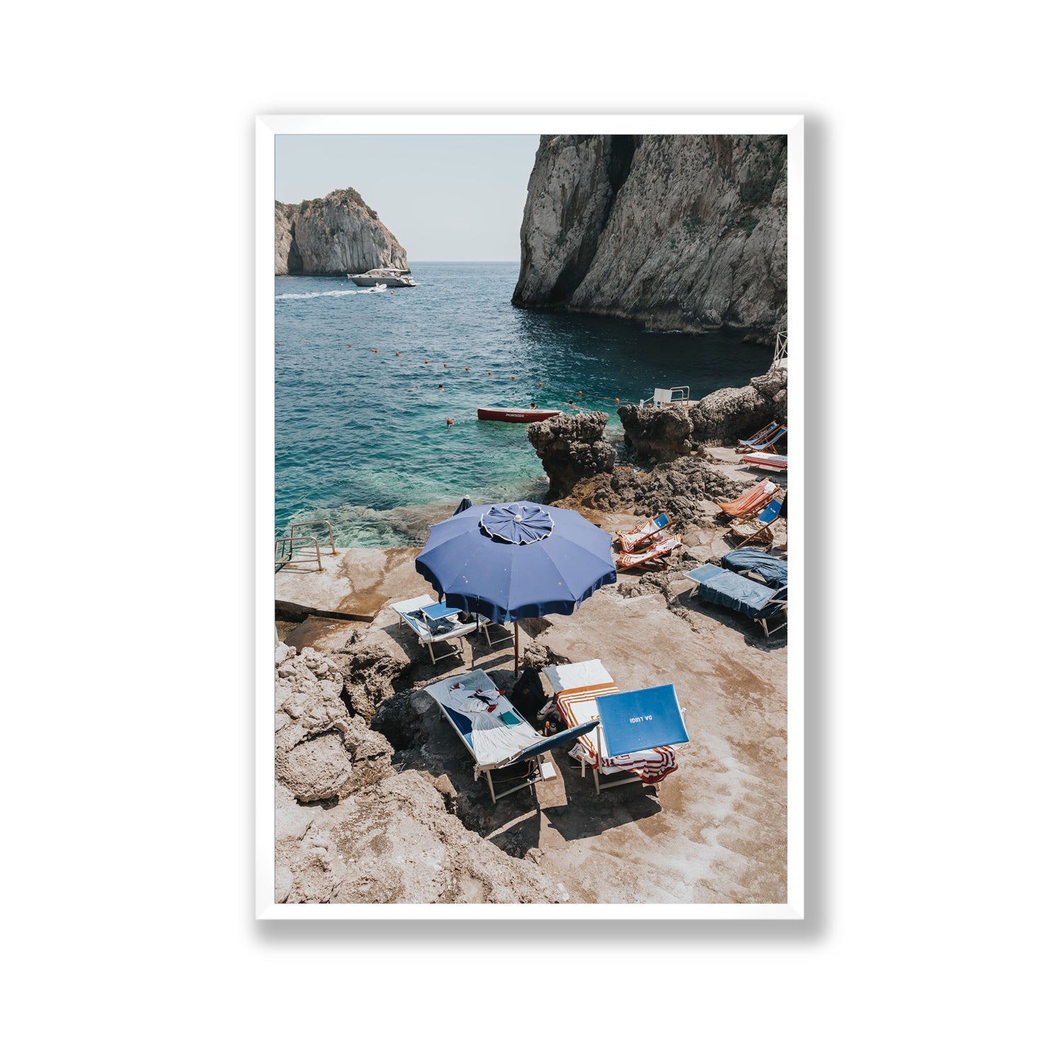 Lonely Loungers fine art print, Capri, Italy, Gallery, White Frame · Full Bleed, Fine Art Print