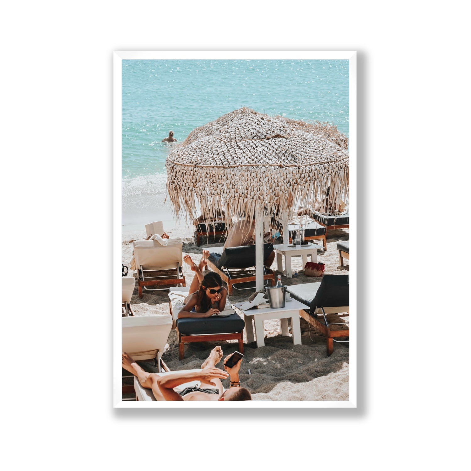 In The Zone Mykonos Greek island wall art Gallery full-bleed fine art print in white frame