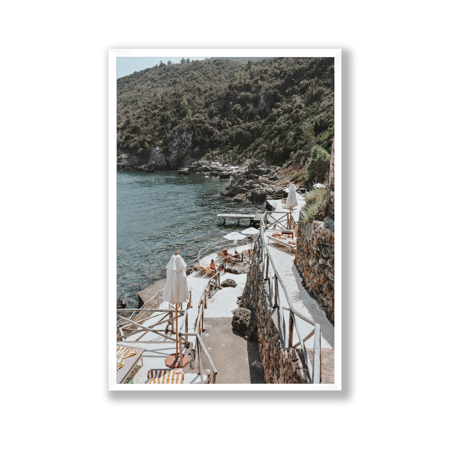 L'Estate Tuscany coastal Italian wall art Gallery full-bleed fine art print in white frame