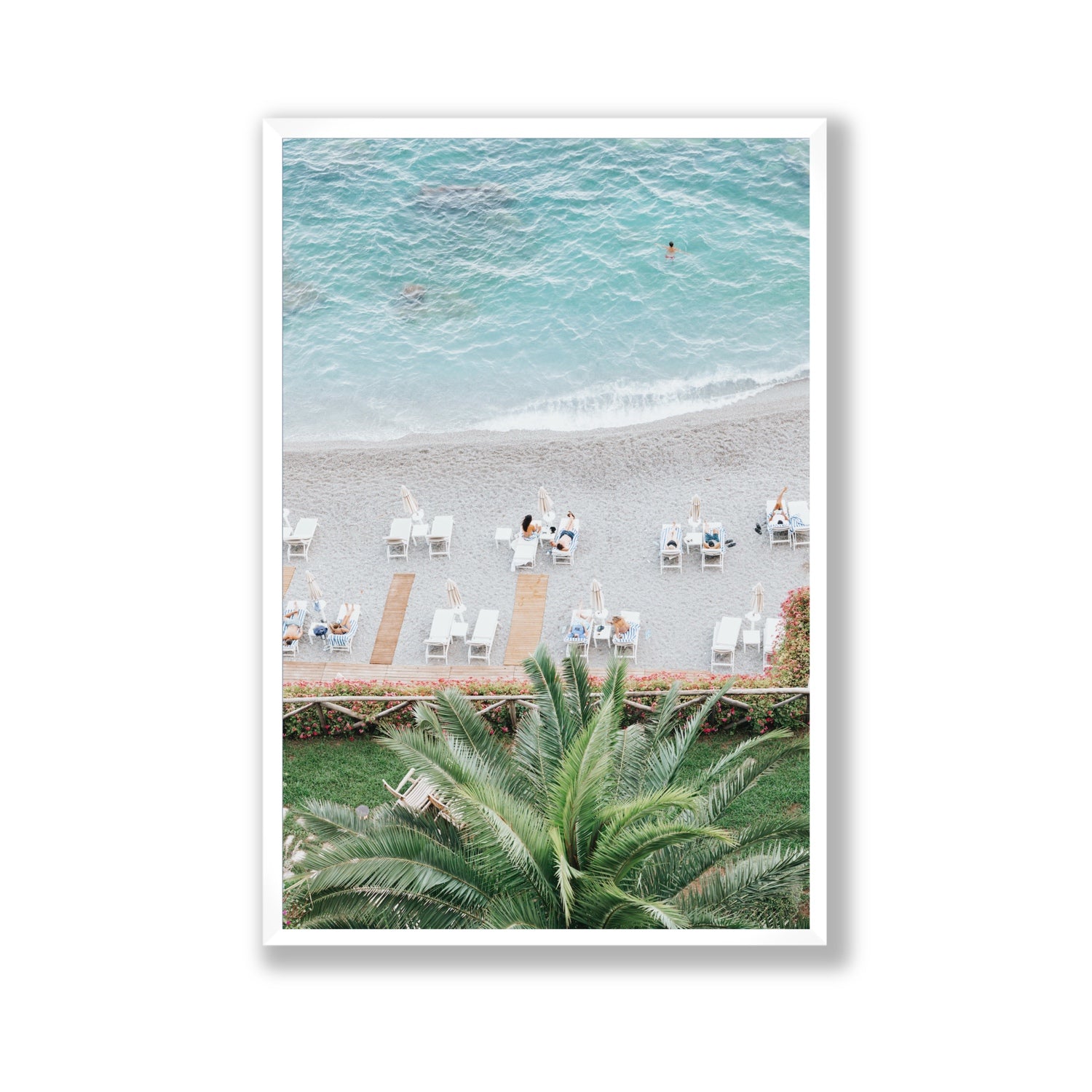 Paradiso Amalfi Mediterranean wall art Gallery full-bleed fine art print in white frame
