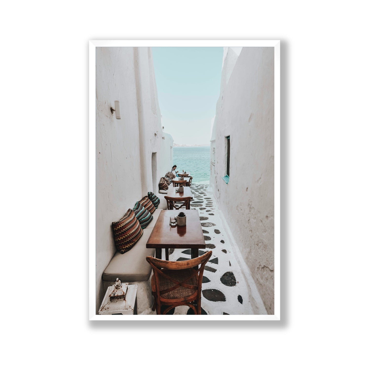 Trip Down Memory Lane fine art print, Mykonos, Greece, Gallery, White Frame · Full Bleed, Fine Art Print