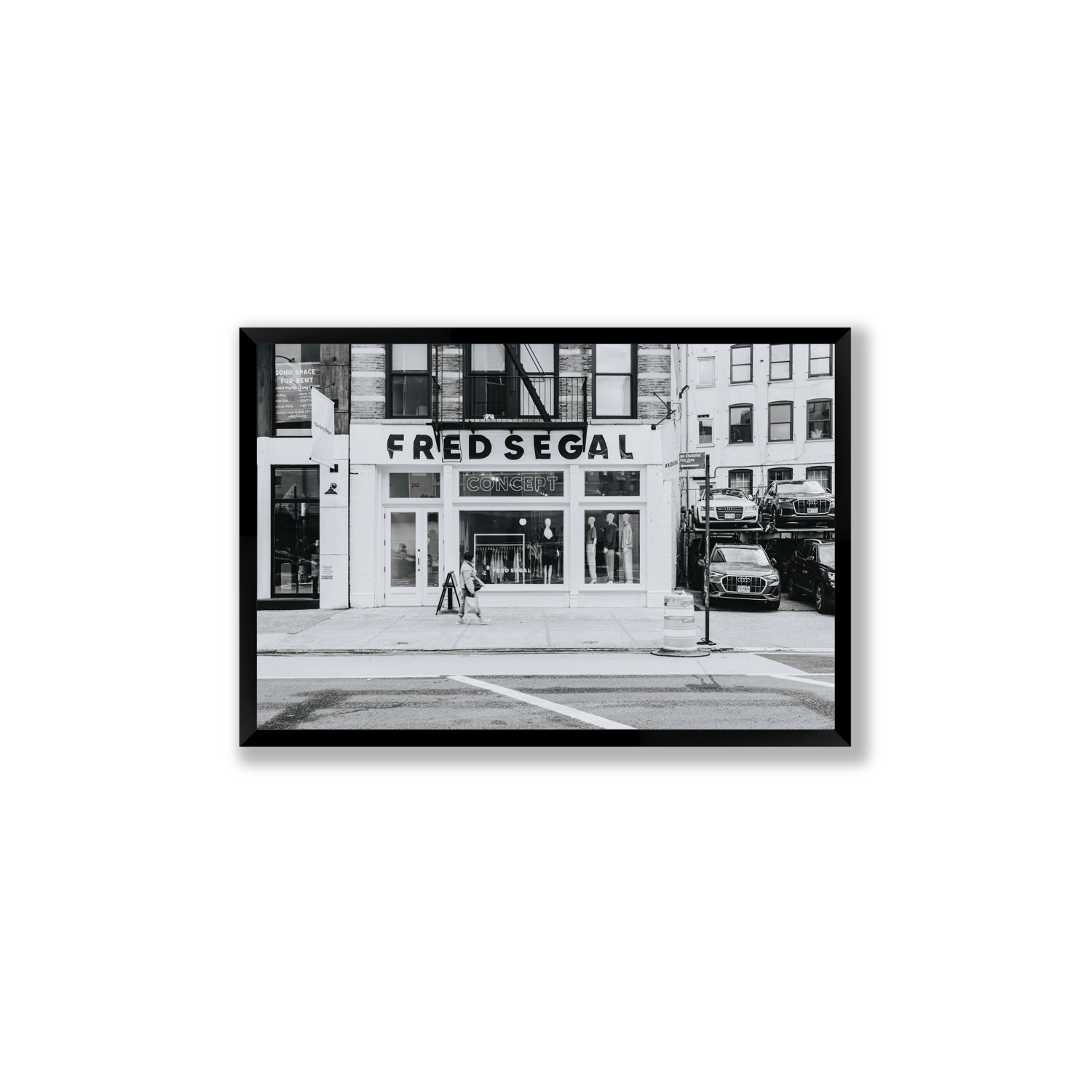 Noir York New York NYC Black & White wall art Large full-bleed fine art print in black frame