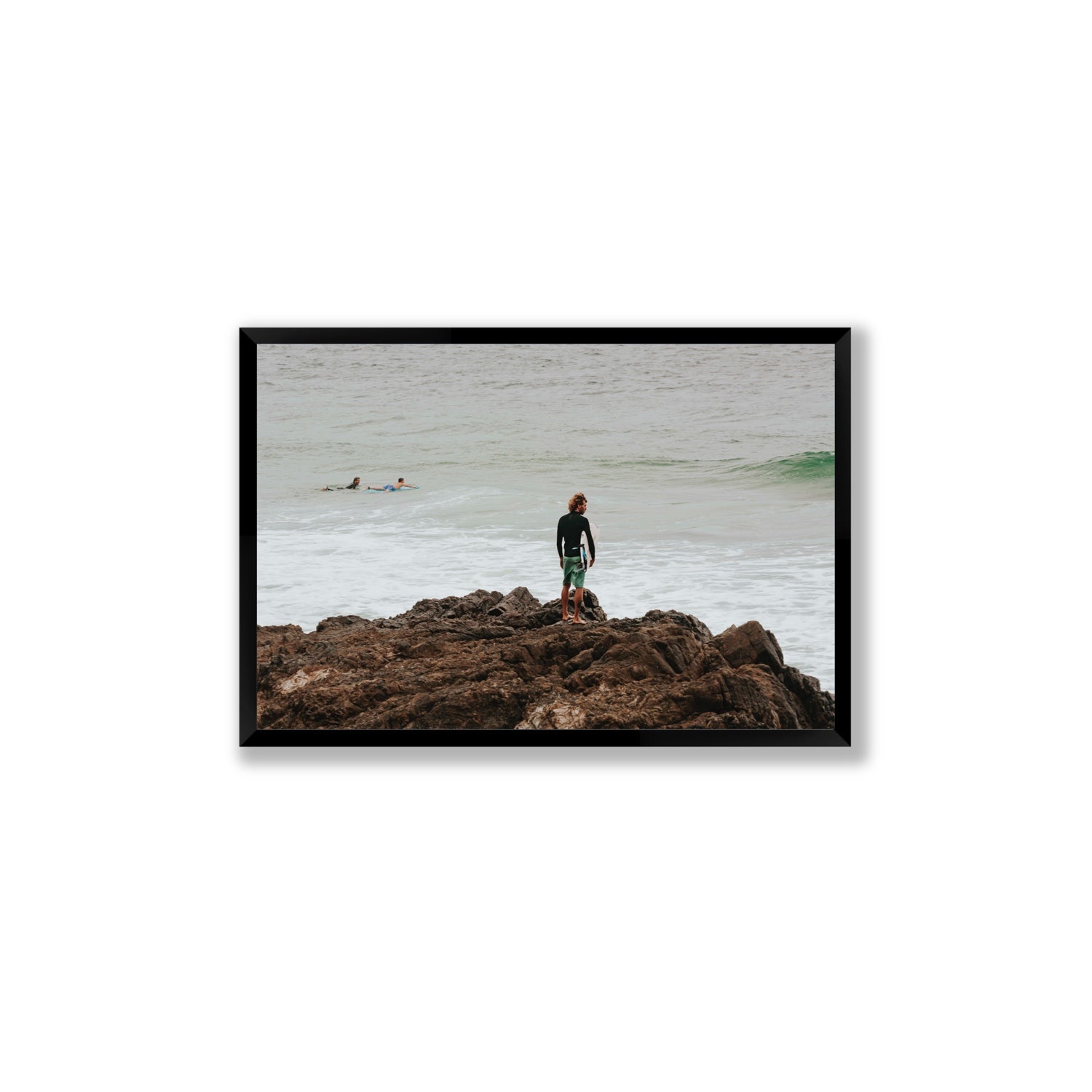 Let The Sea Set You Free Byron Bay Surf wall art Large full-bleed fine art print in black frame