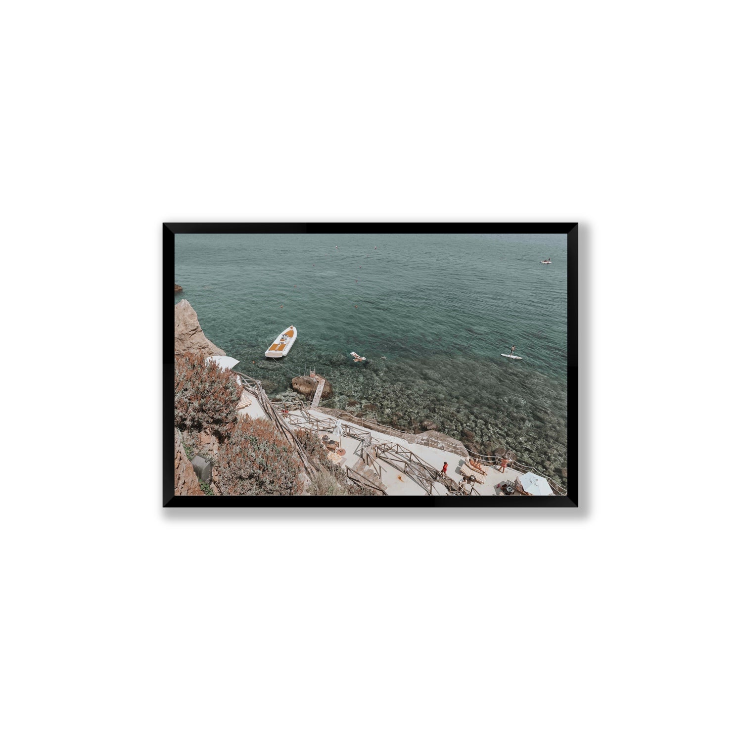 The Lagoon Tuscany coastal Italian wall art Large full-bleed fine art print in black frame