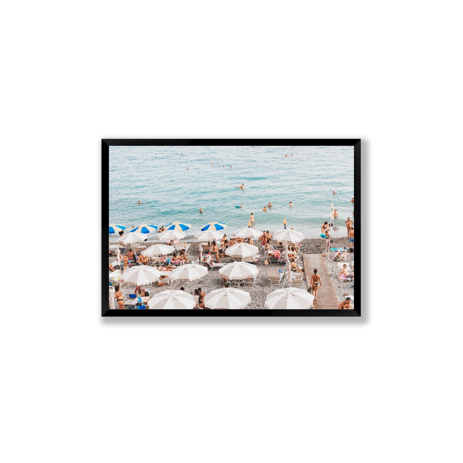 Dreamscape Amalfi Italian beach wall art Large full-bleed fine art print in black frame