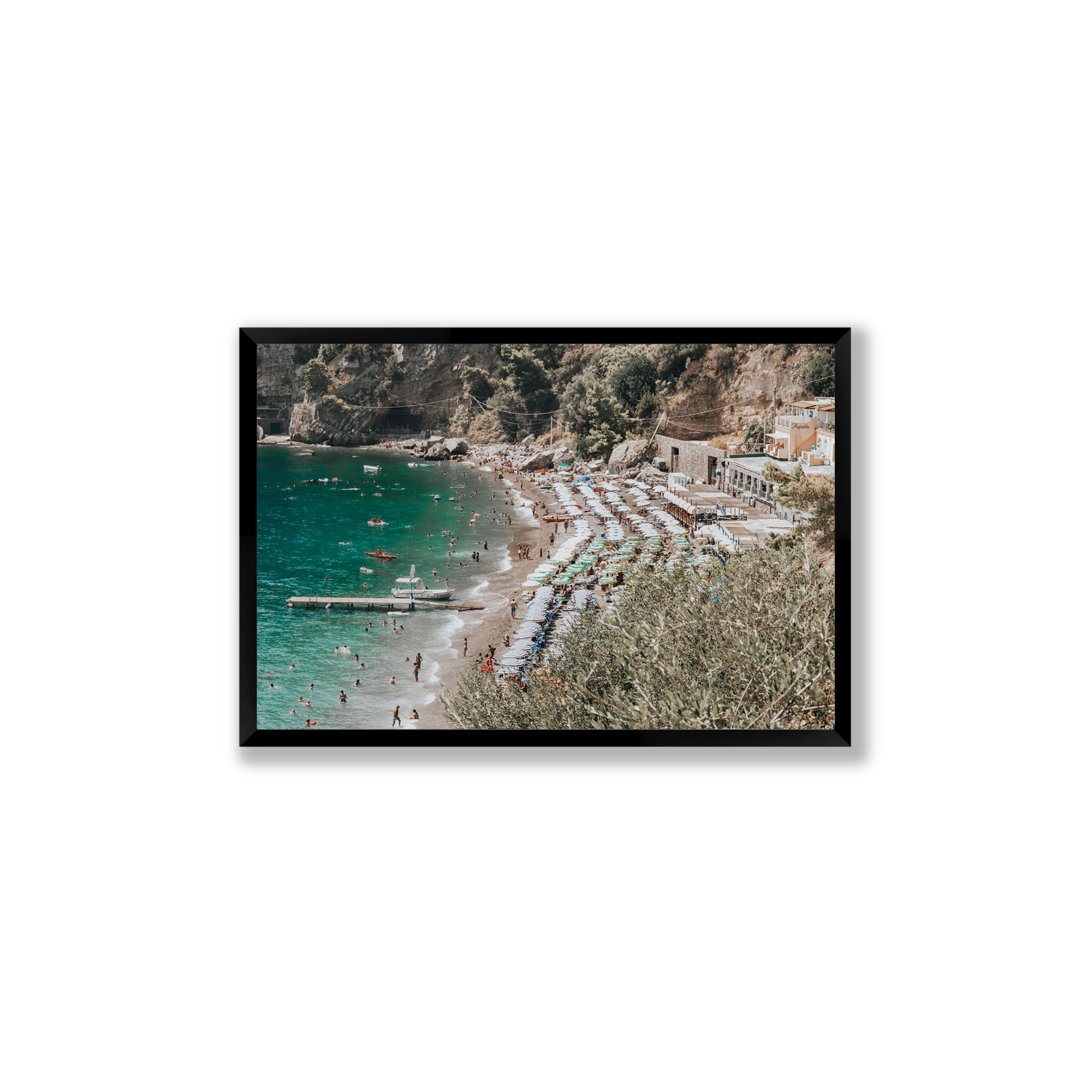 Fornillo Beach fine art print, Positano, Italy, Large, Black Frame · Full Bleed, Fine Art Print