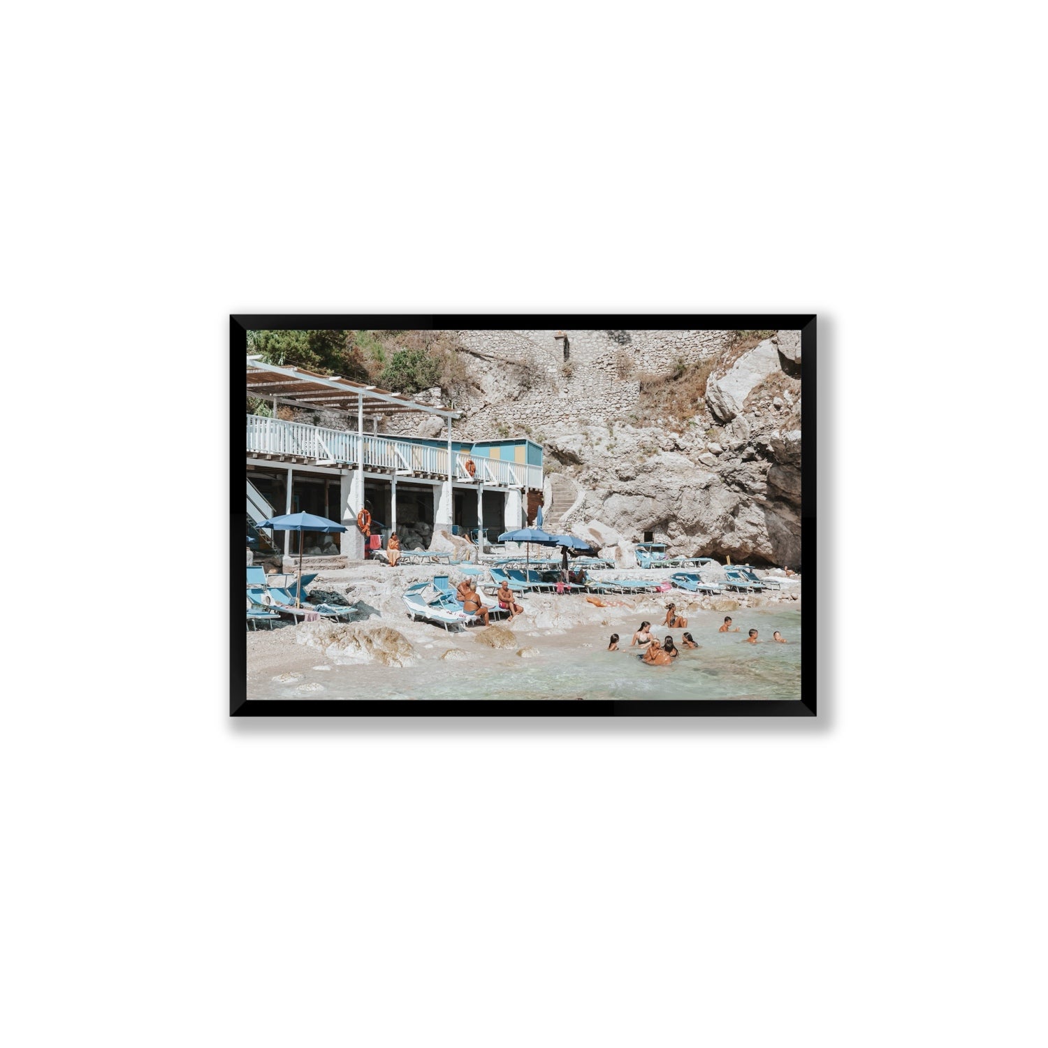 Beachside Bronze fine art print, Capri, Italy, Large, Black Frame · Full Bleed, Fine Art Print