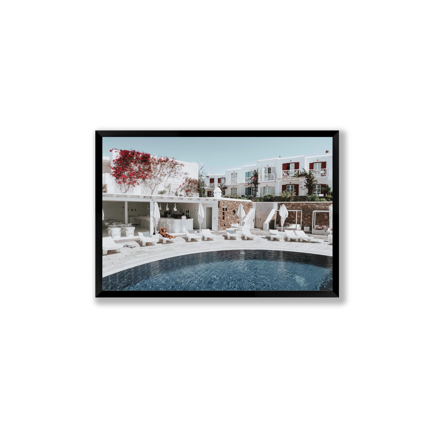 Got The First Lounge fine art print, Mykonos, Greece, Large, Black Frame · Full Bleed, Fine Art Print