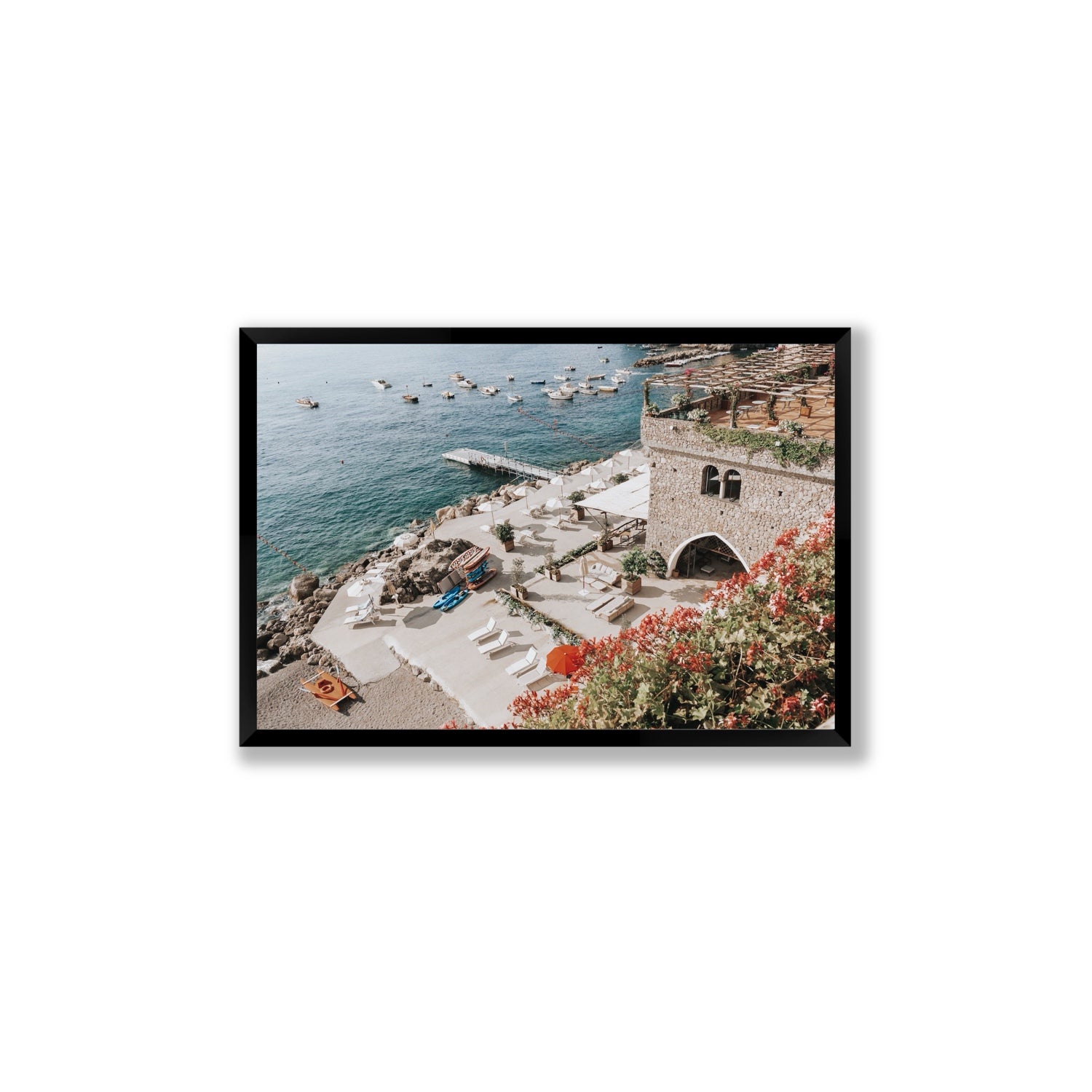 Floral Fortress fine art print, Amalfi, Italy, Large, Black Frame · Full Bleed, Fine Art Print