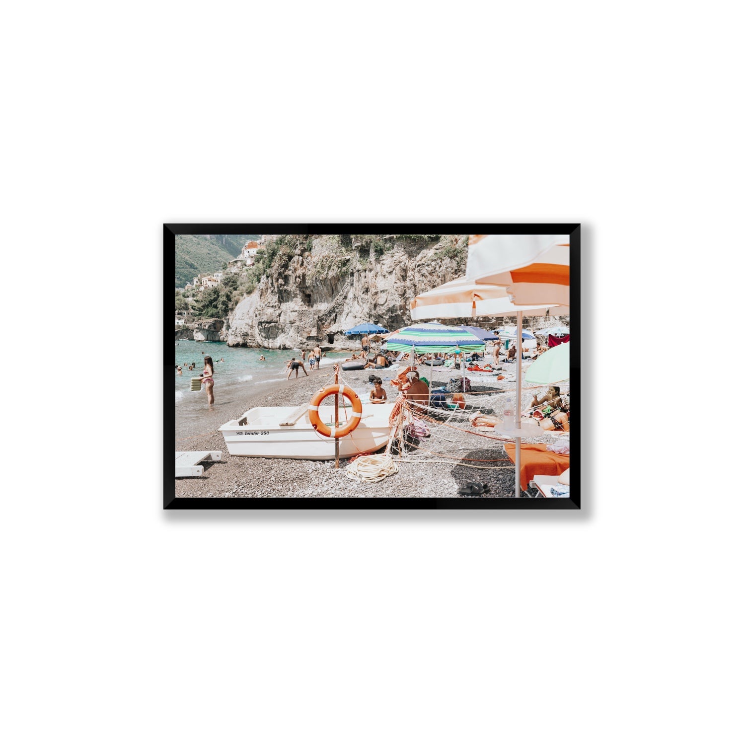 Bellezza By The Bay fine art print, Positano, Italy, Large, Black Frame · Full Bleed, Fine Art Print