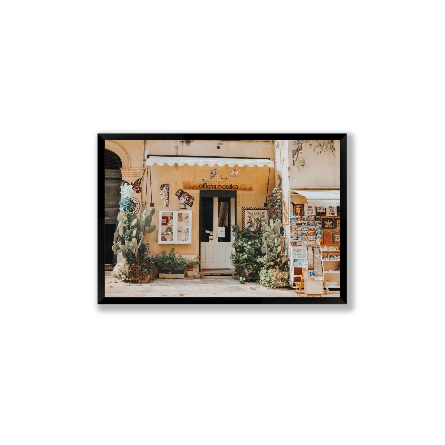 Mosaic Workshop Puglia Italian wall art Large full-bleed fine art print in black frame