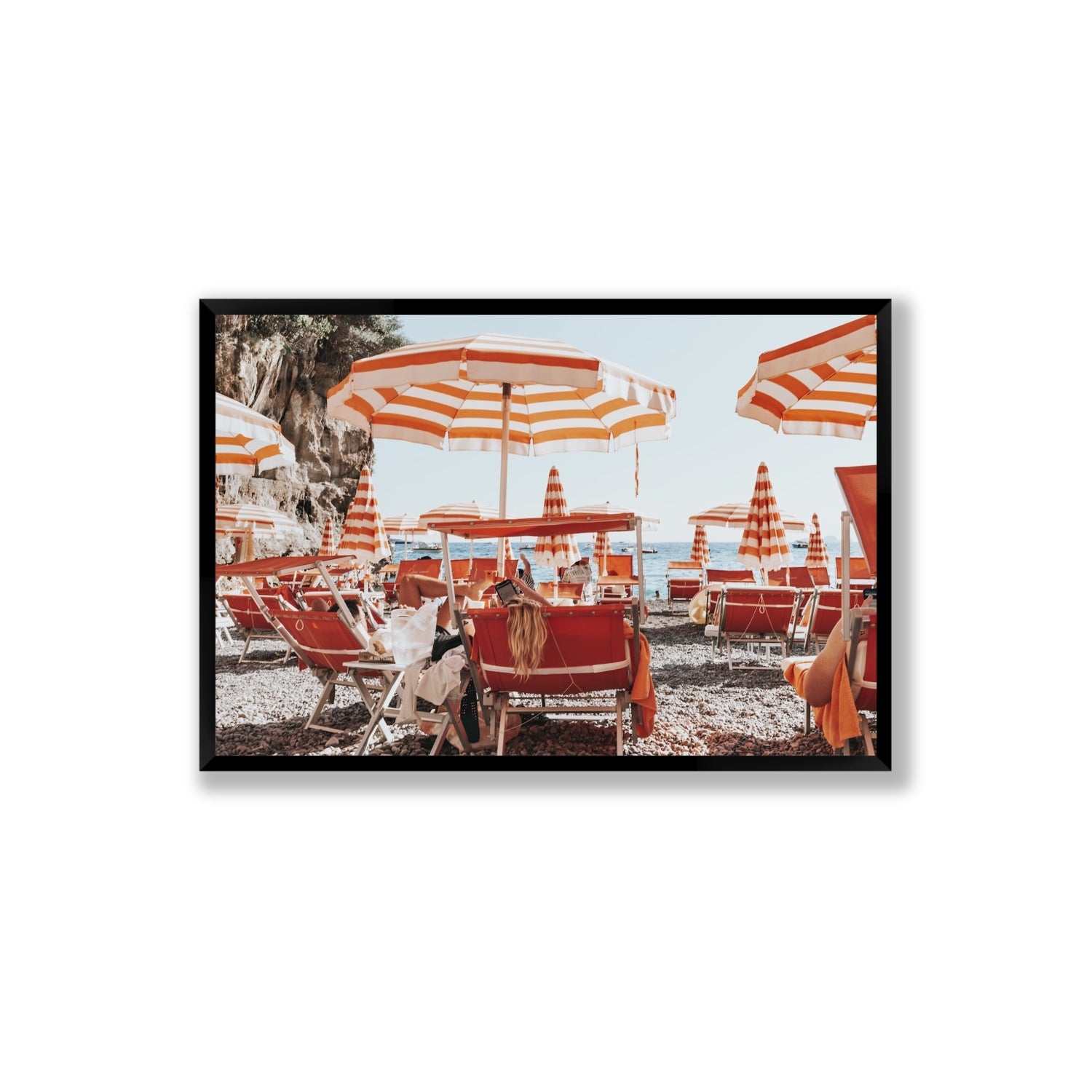 Digital Dreamer fine art print, Positano, Italy, Extra Large, Black Frame · Full Bleed, Fine Art Print