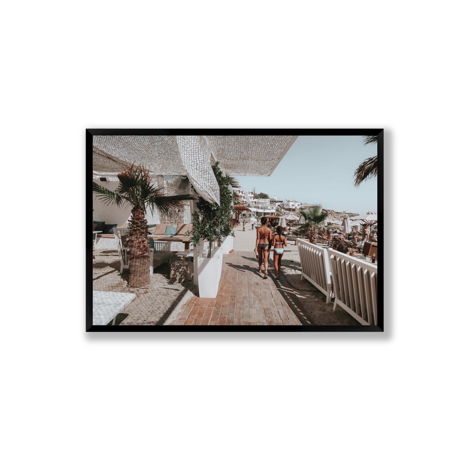Mitera Kori Mykonos Greek island wall art Extra Large full-bleed fine art print in black frame