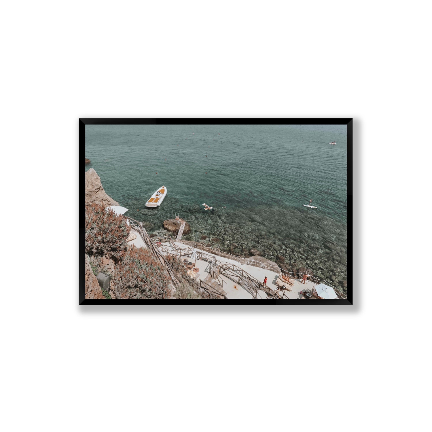 The Lagoon Tuscany coastal Italian wall art Extra Large full-bleed fine art print in black frame