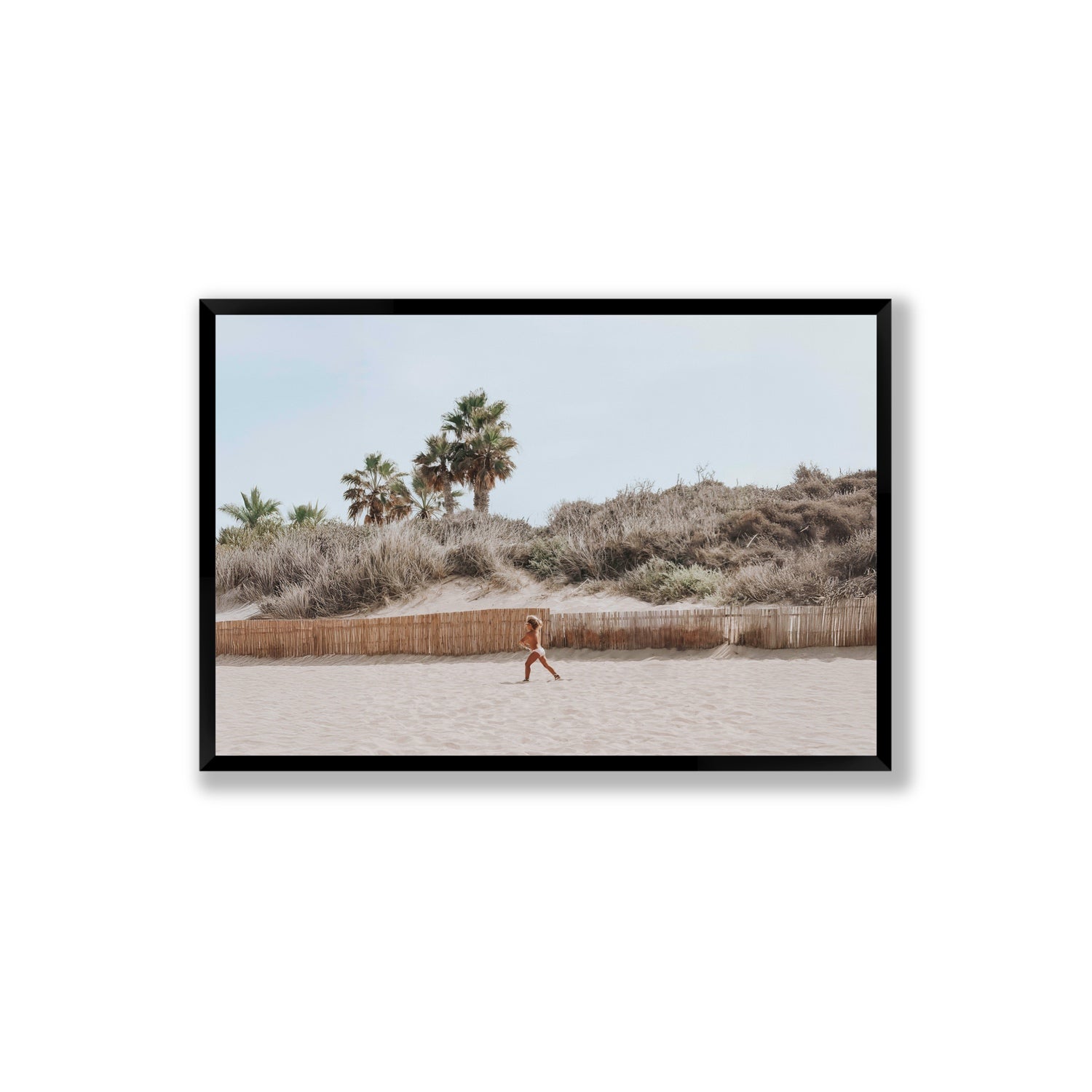 Ragazza Da Spiaggia Puglia beach Italian fine art print Extra Large full-bleed fine art print in black frame