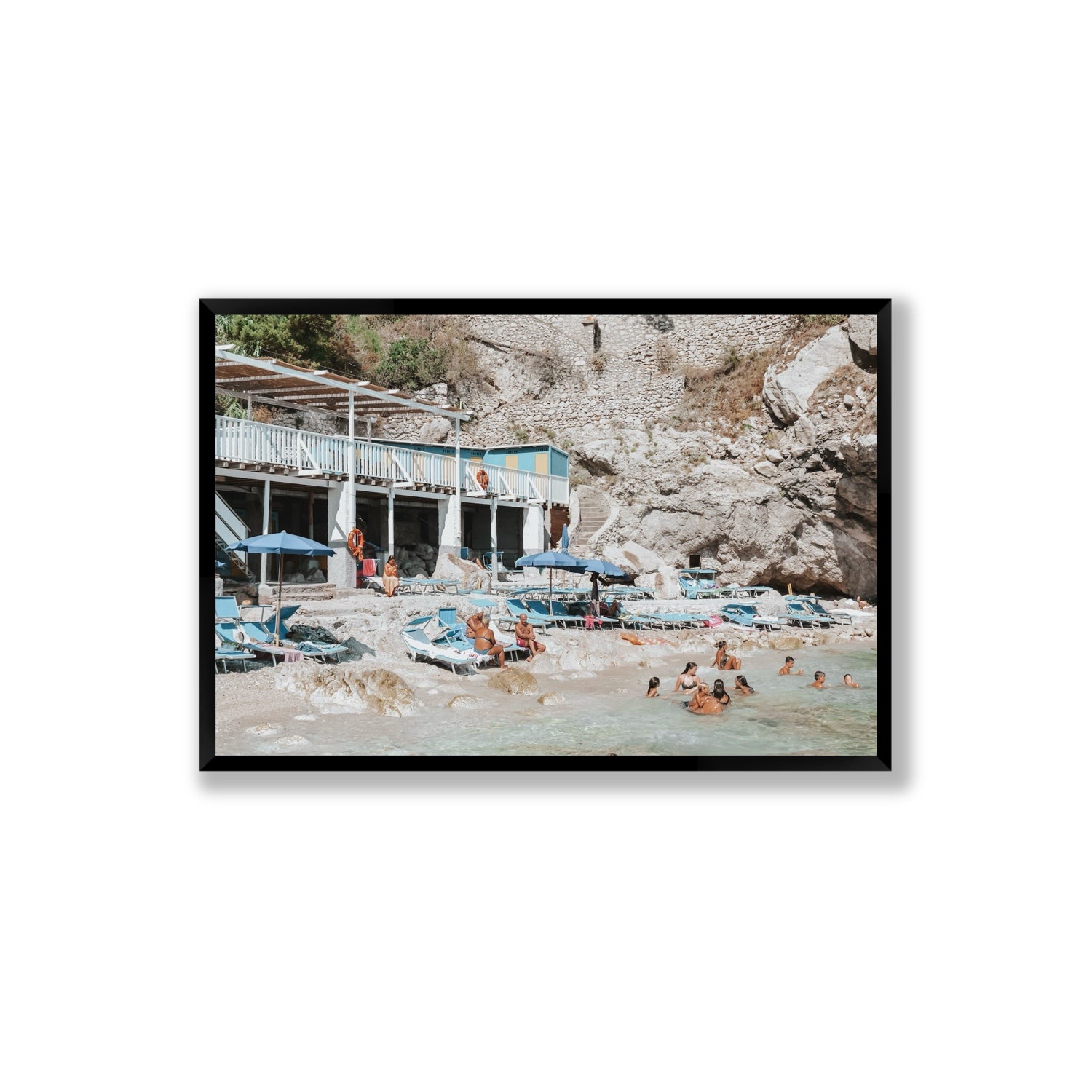Beachside Bronze fine art print, Capri, Italy, Extra Large, Black Frame · Full Bleed, Fine Art Print