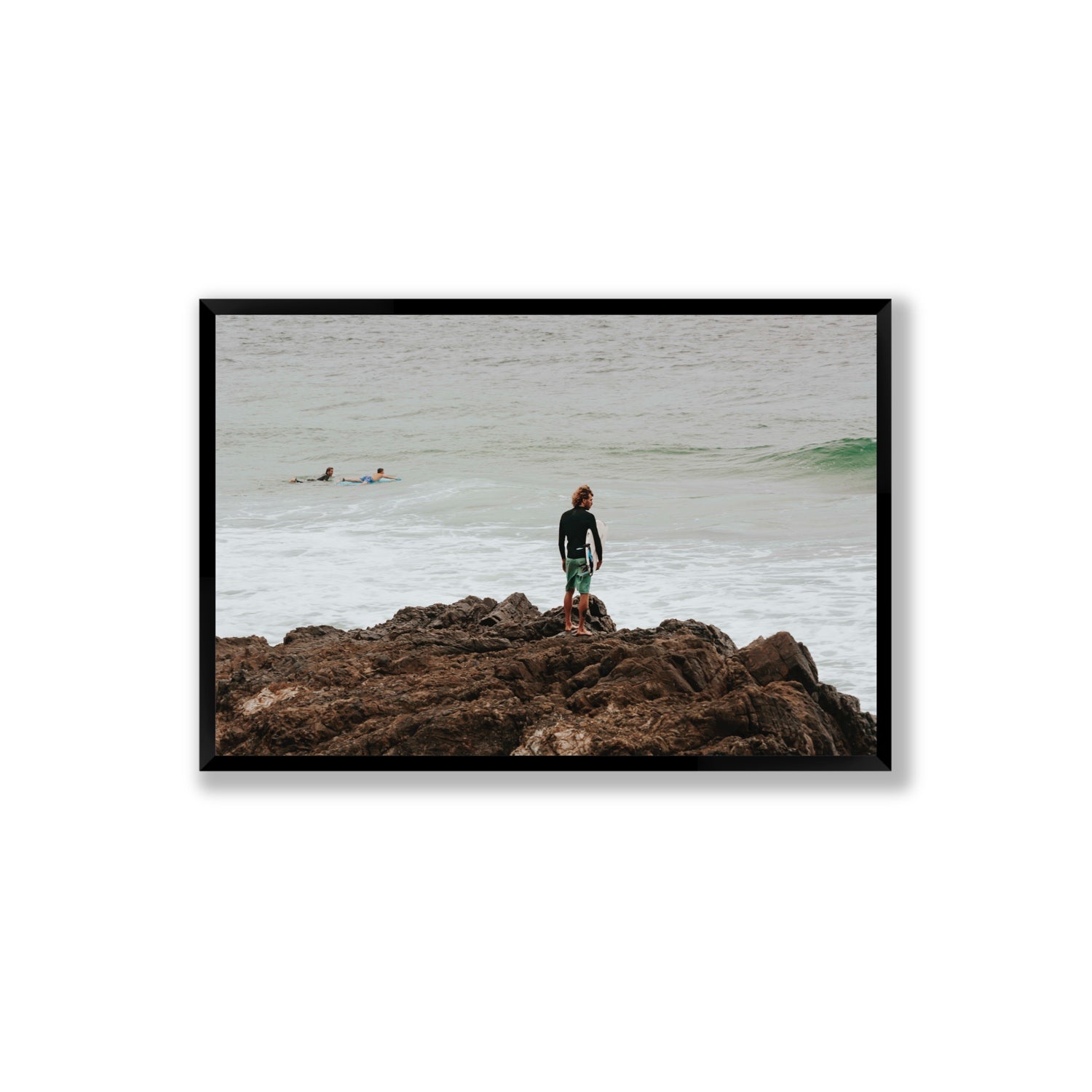 Let The Sea Set You Free Byron Bay Surf wall art Extra Large full-bleed fine art print in black frame
