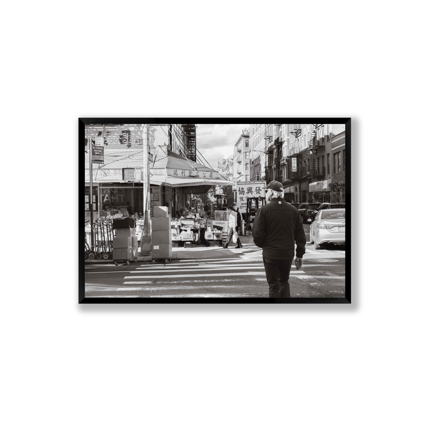 Chinatown New York NYC Street wall art Extra Large full-bleed fine art print in black frame