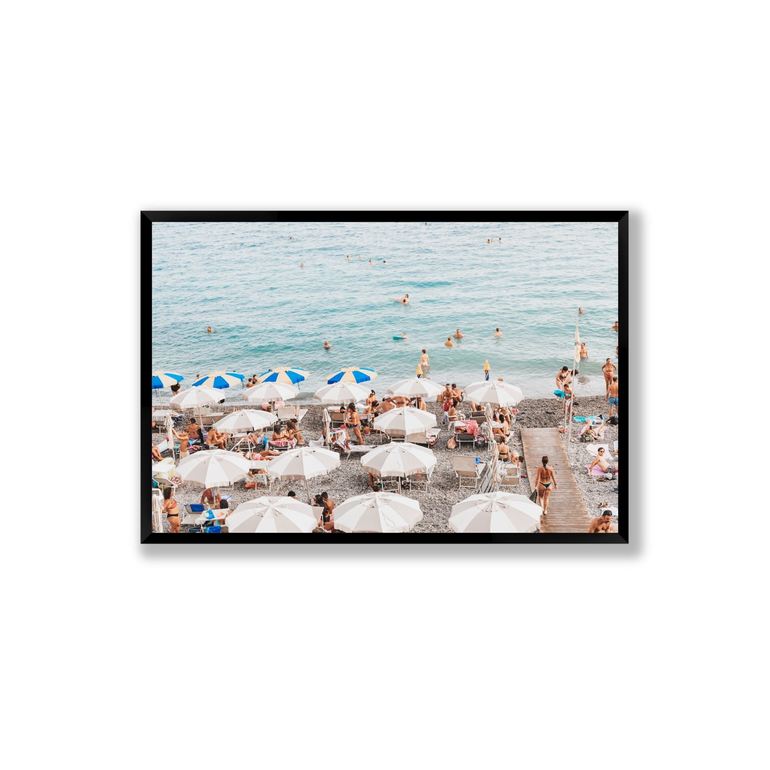 Dreamscape Amalfi Italian beach wall art Extra Large full-bleed fine art print in black frame