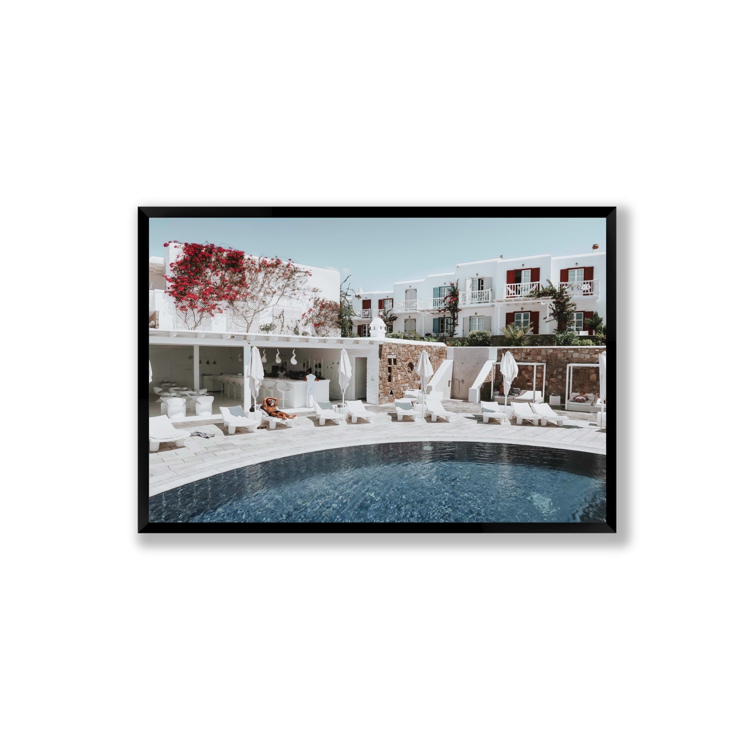 Got The First Lounge fine art print, Mykonos, Greece, Extra Large, Black Frame · Full Bleed, Fine Art Print