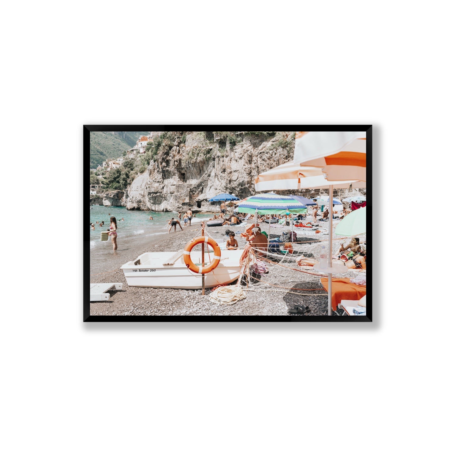 Bellezza By The Bay fine art print, Positano, Italy, Extra Large, Black Frame · Full Bleed, Fine Art Print