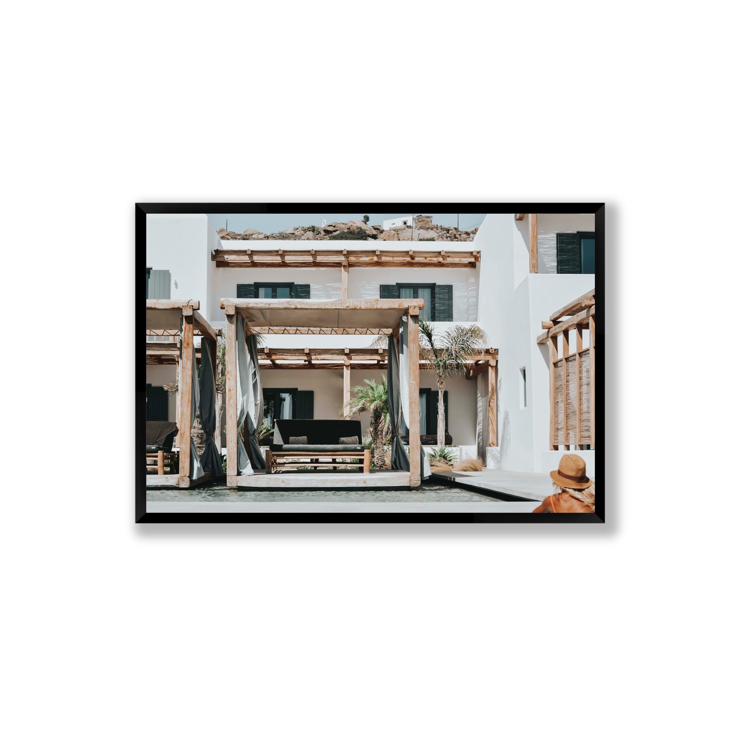 Dream Villa fine art print, Mykonos, Greece, Extra Large, Black Frame · Full Bleed, Fine Art Print