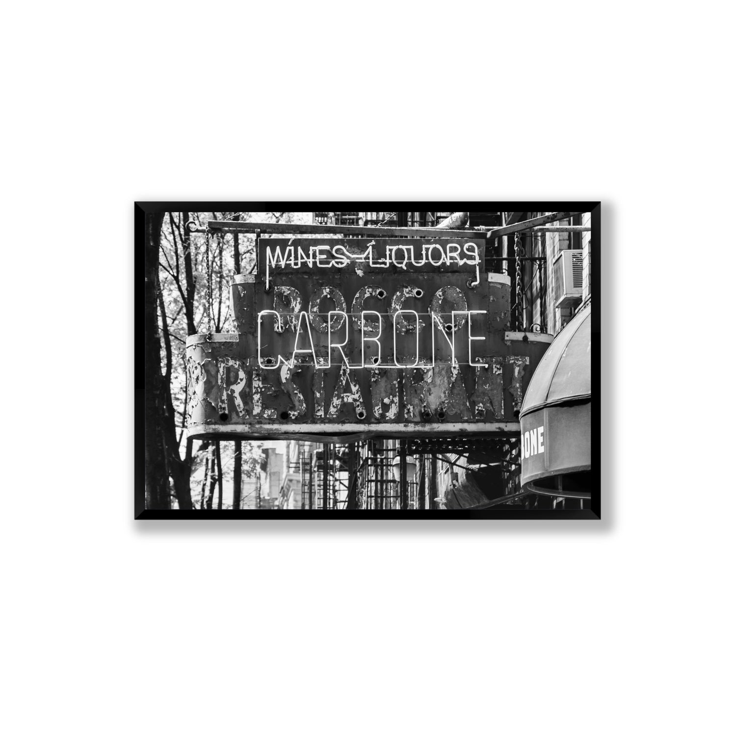 Thompson Street New York NYC Black & White wall art Extra Large full-bleed fine art print in black frame