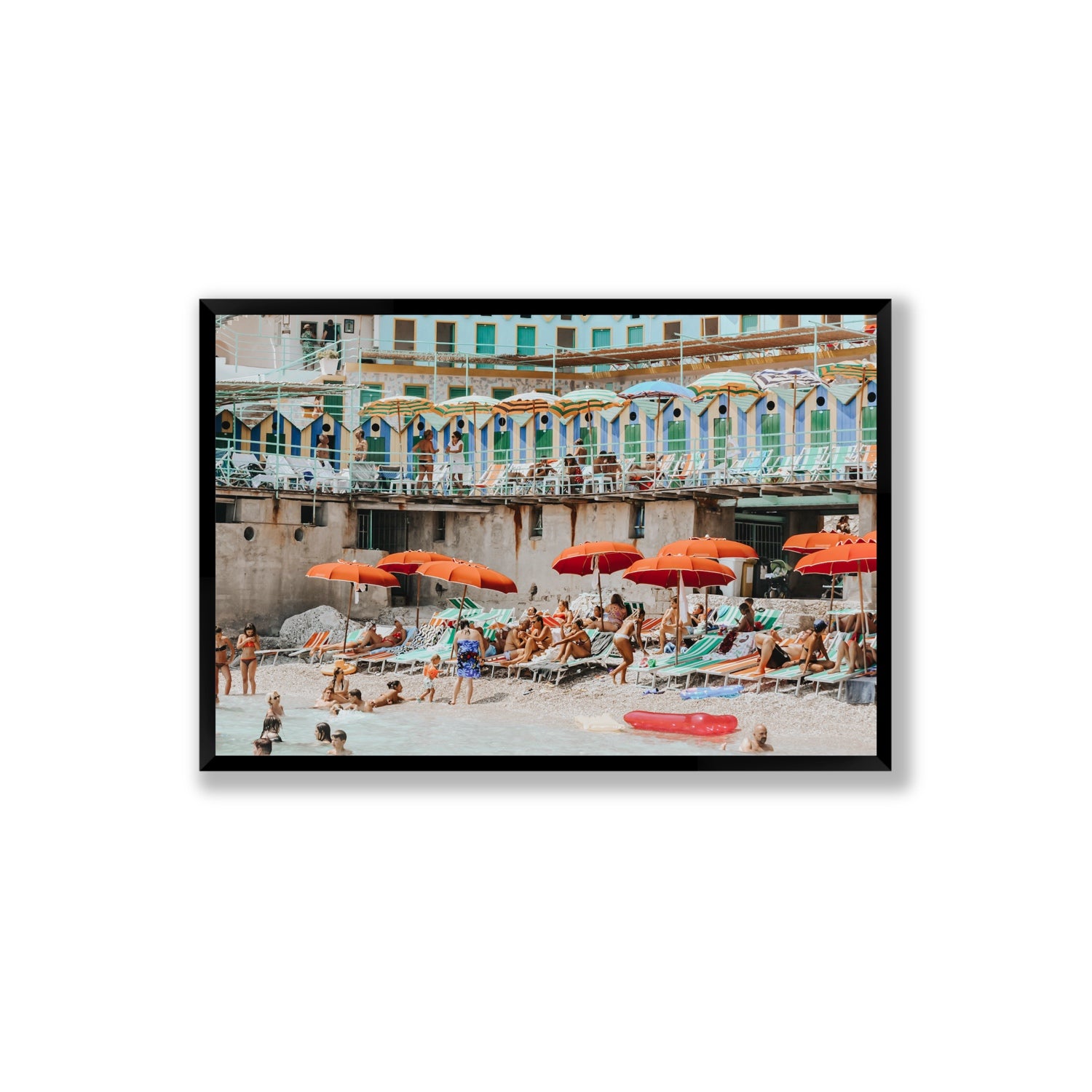 Umbrella Fiesta fine art print, Capri, Italy, Extra Large, Black Frame · Full Bleed, Fine Art Print