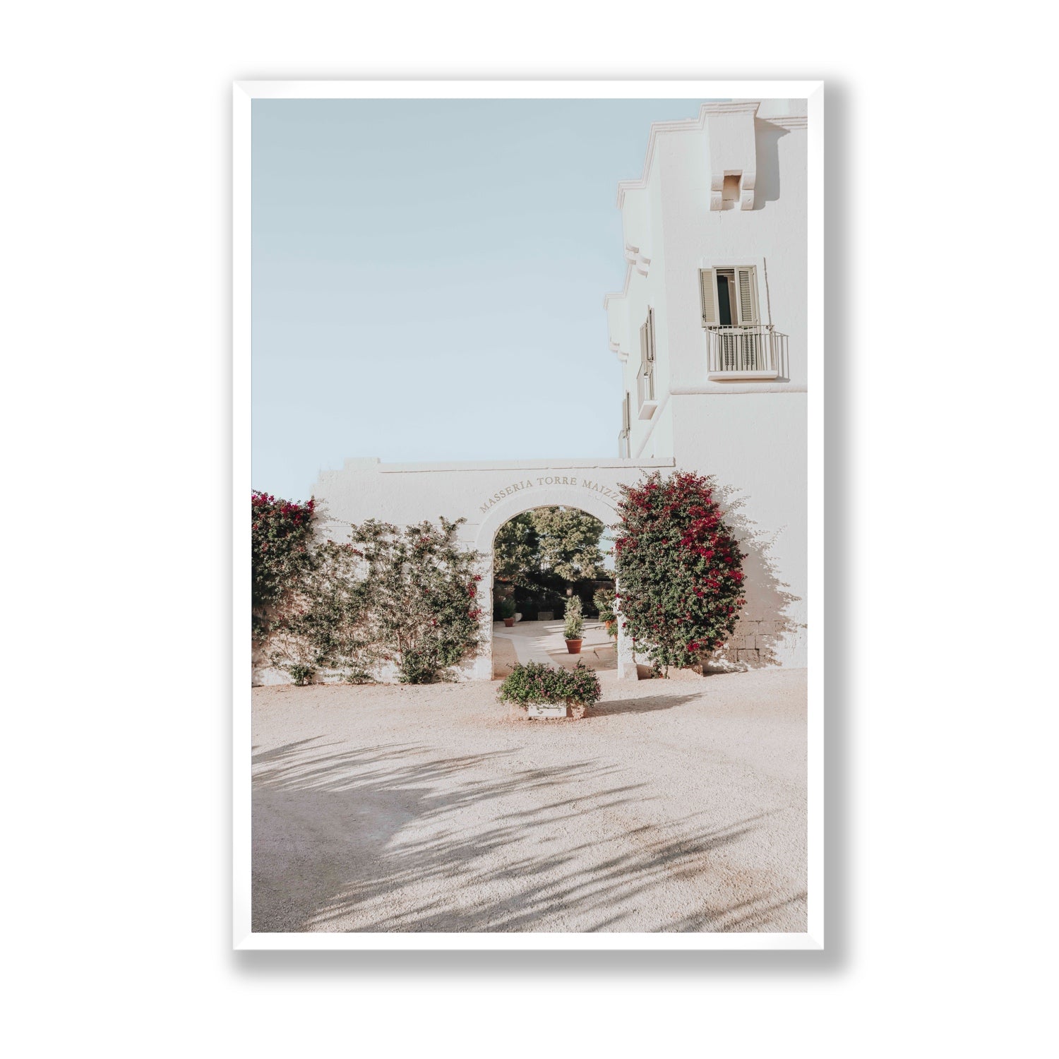 Villa Retreat fine art print, Puglia, Italy, Statement, White Frame · Full Bleed, Fine Art Print