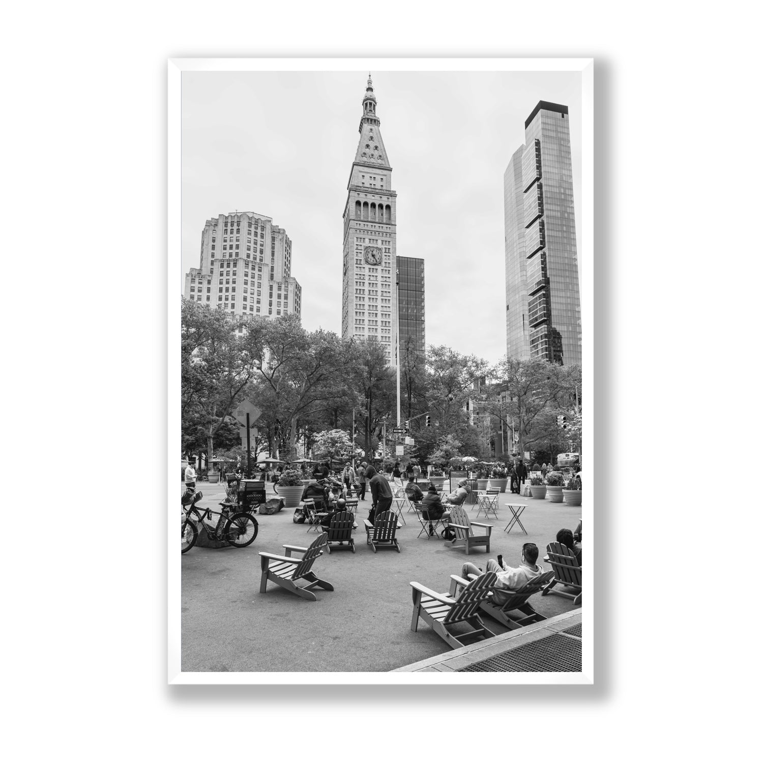 Timeless New York New York NYC Black & White wall art Statement full-bleed fine art print in white frame
