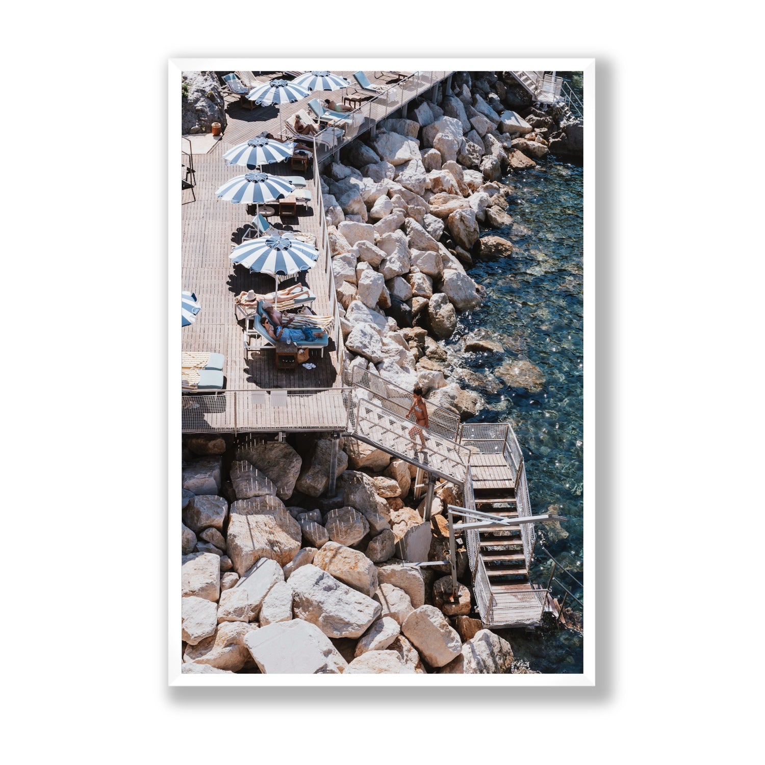 Life On The Shore fine art print, Ischia, Italy, Statement, White Frame · Full Bleed, Fine Art Print