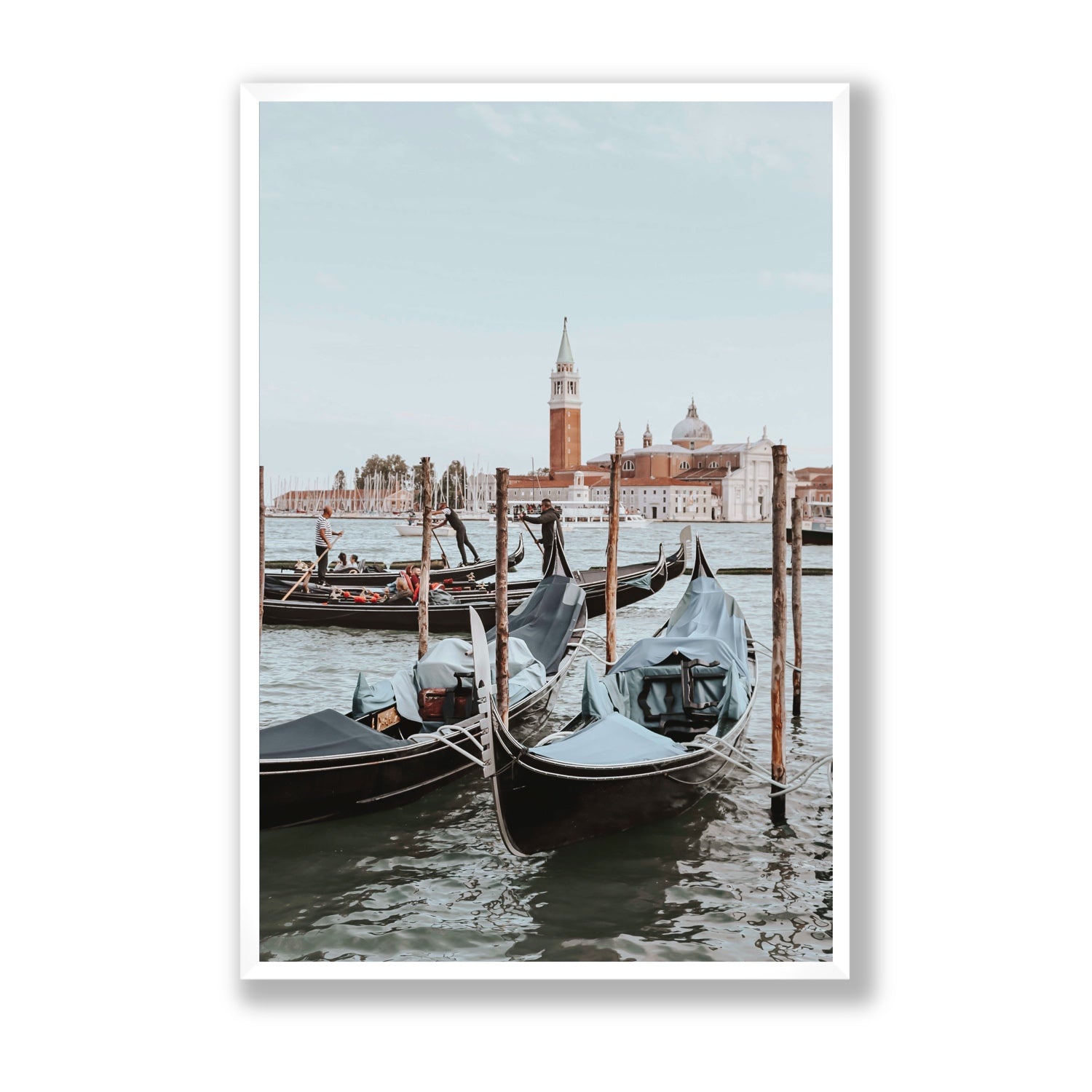 Italian Commute Venice Italian Mediterranean decor wall art Statement full-bleed fine art print in white frame