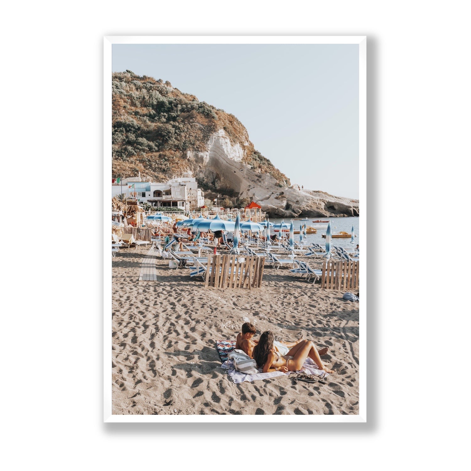 Beach Buddies fine art print, Ischia, Italy, Statement, White Frame · Full Bleed, Fine Art Print