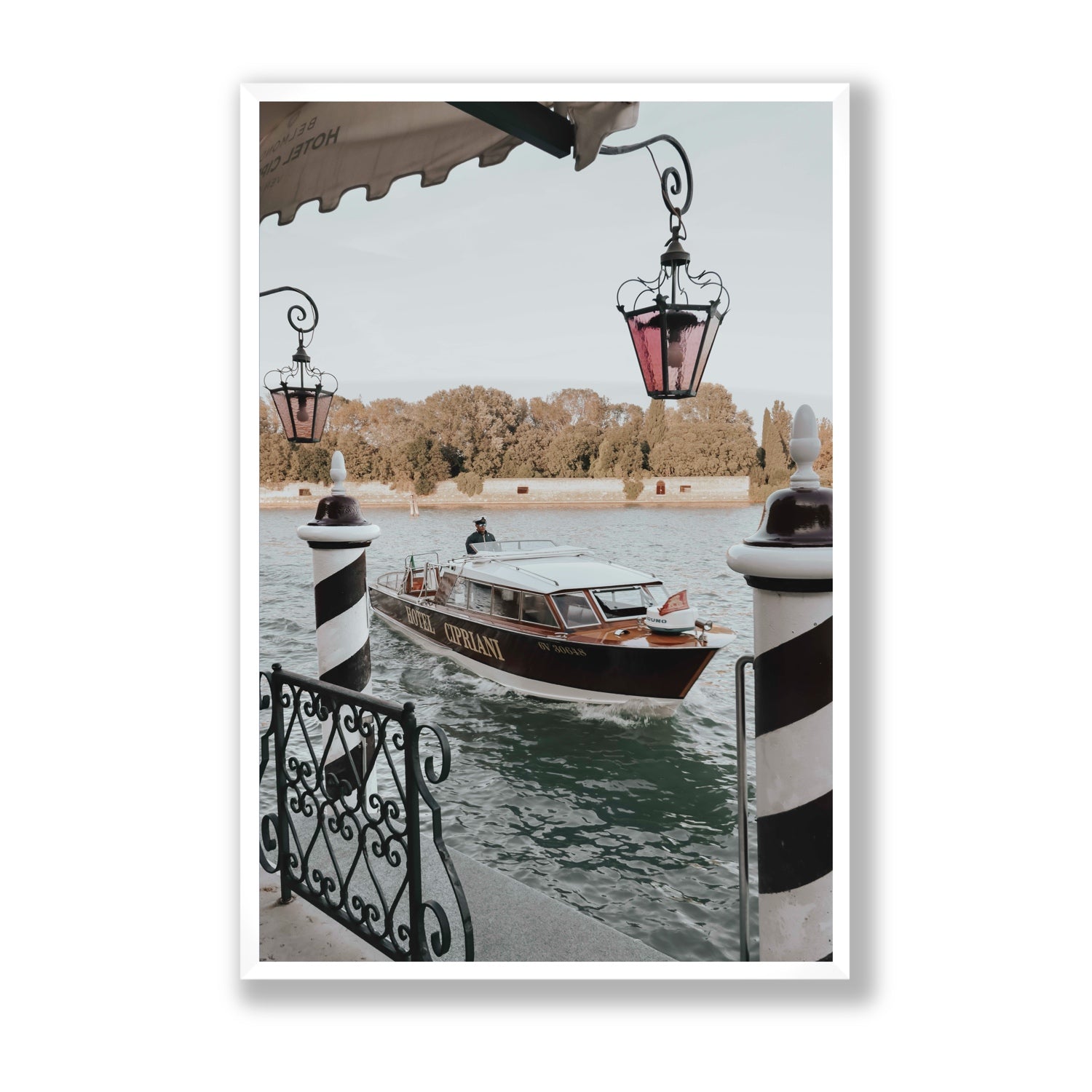Taxi Shuttle Venice wall art Statement full-bleed fine art print in white frame