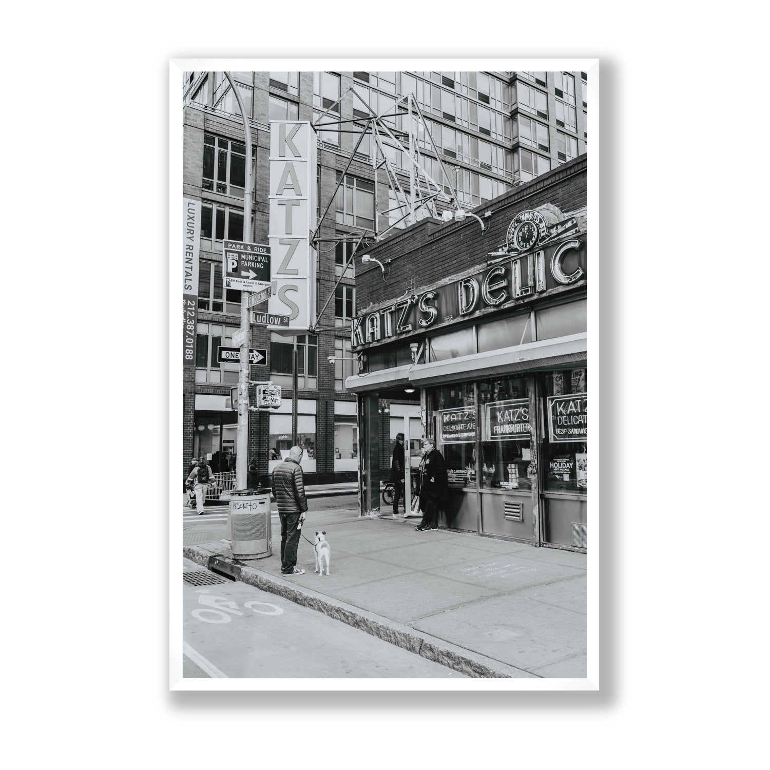 Graphite Gotham New York NYC Black & White wall art Statement full-bleed fine art print in white frame