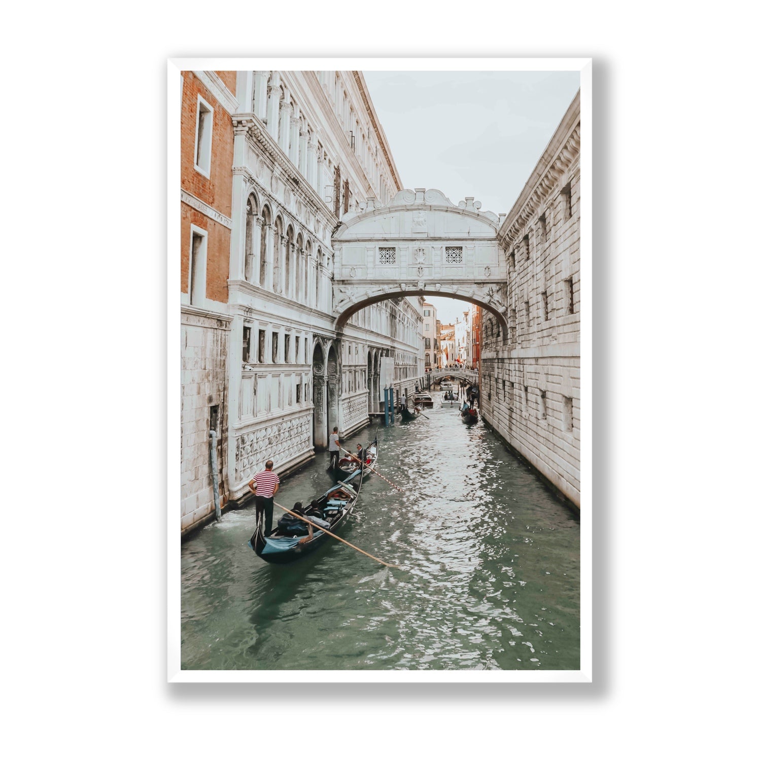 Bridge of Sighs Venice Gondola Italian wall art Statement full-bleed fine art print in white frame