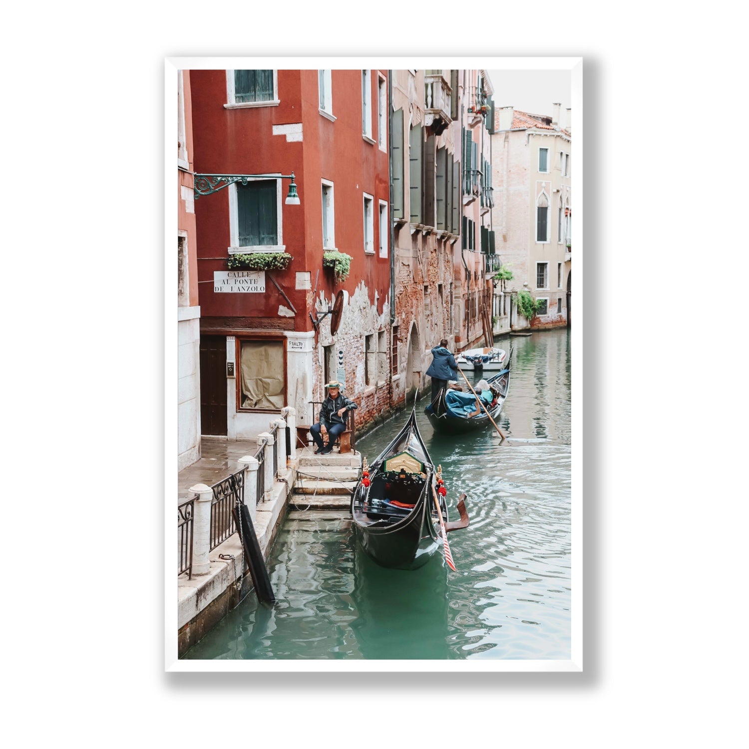 The Merchant Venice Canal Italian wall art Statement full-bleed fine art print in white frame