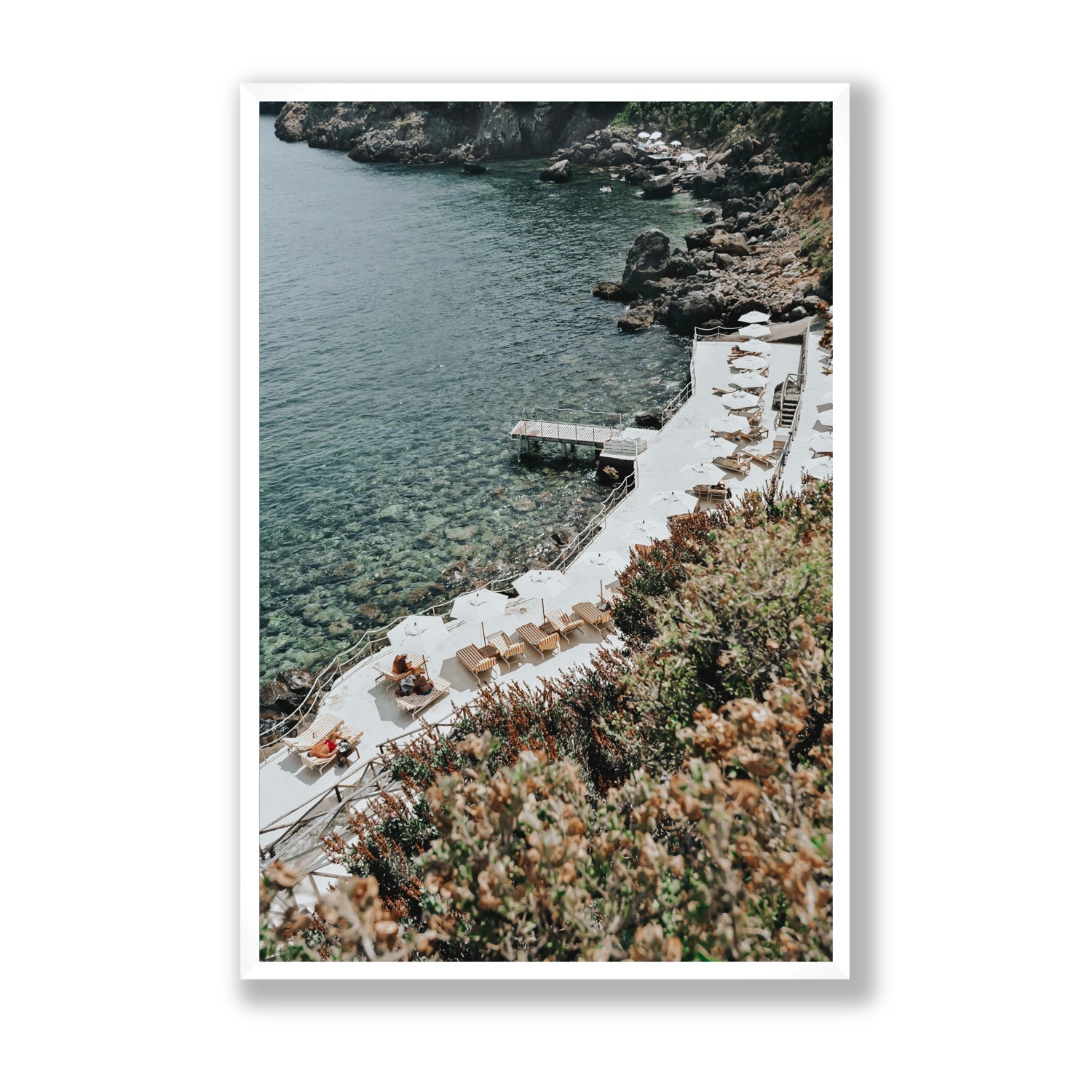 Go Beyond The Postcard Tuscany coastal wall art Statement full-bleed fine art print in white frame