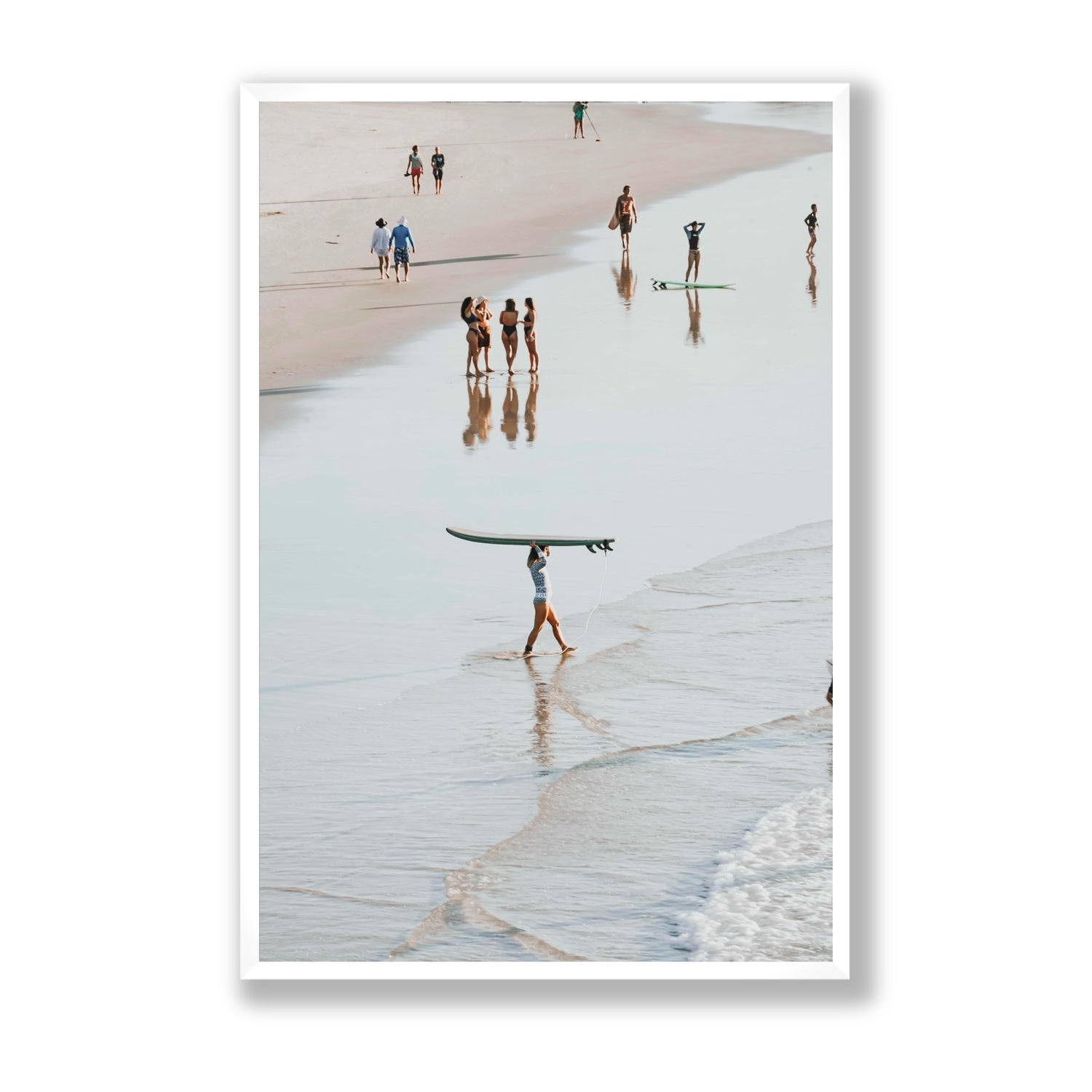 Bailey Byron Bay beach coastal decor wall art Statement full-bleed fine art print in white frame