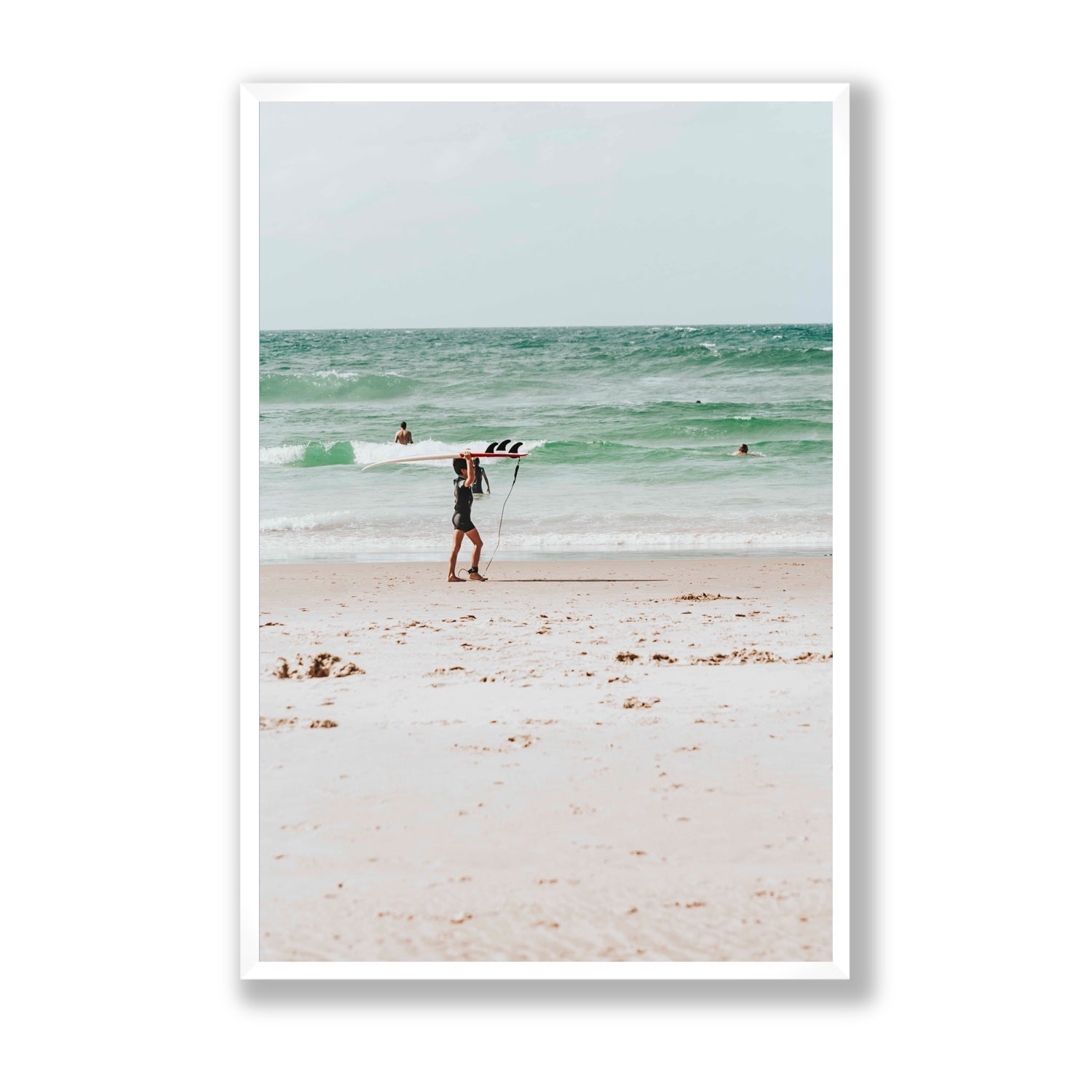 Grommet Byron Bay Surf coastal wall art Statement full-bleed fine art print in white frame