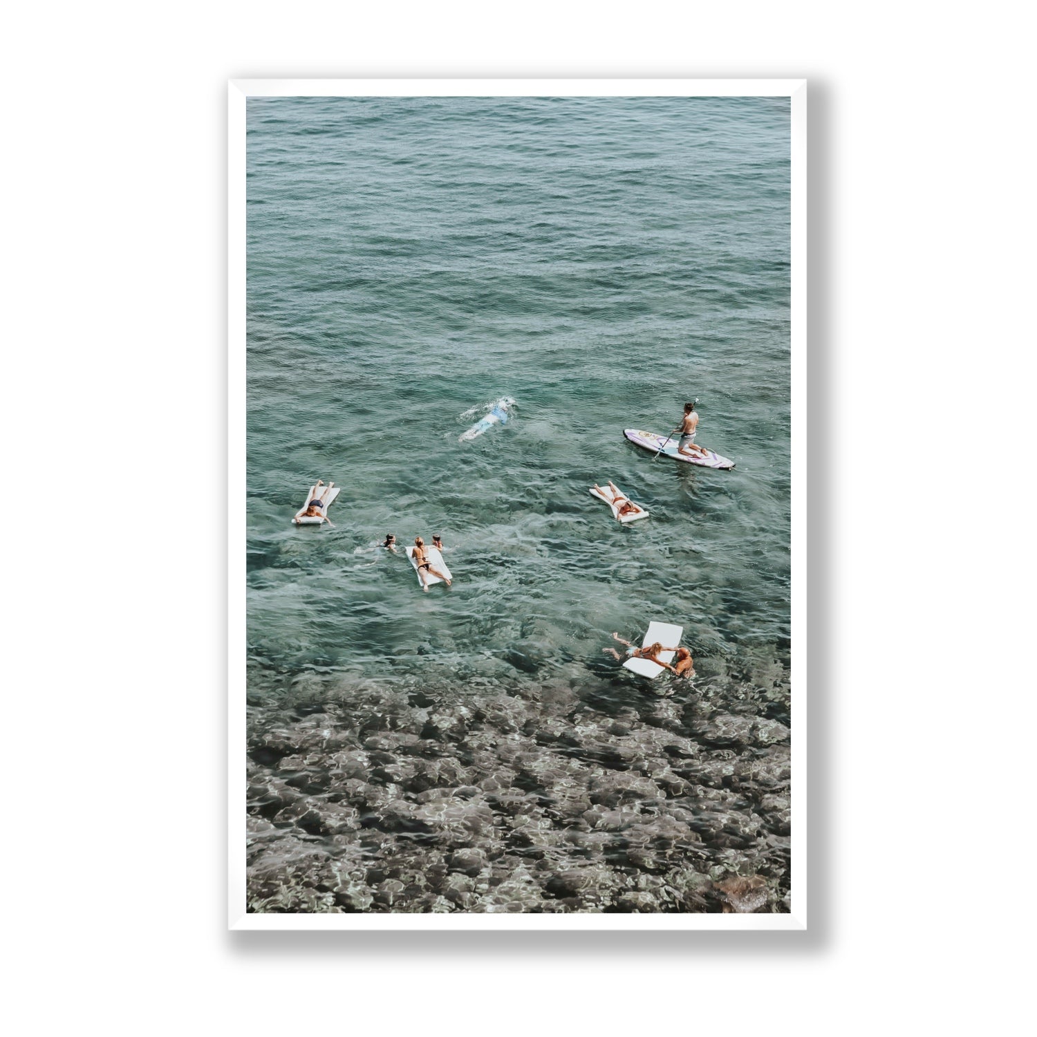 The Big Chill Tuscany coastal Italian wall art Statement full-bleed fine art print in white frame