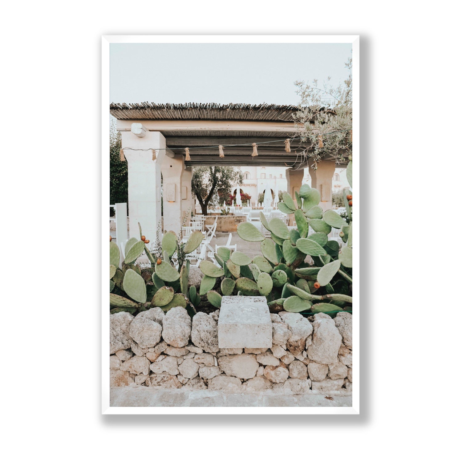Puglia Flora Puglia Borgo Egnazia Mediterranean wall art Statement full-bleed fine art print in white frame