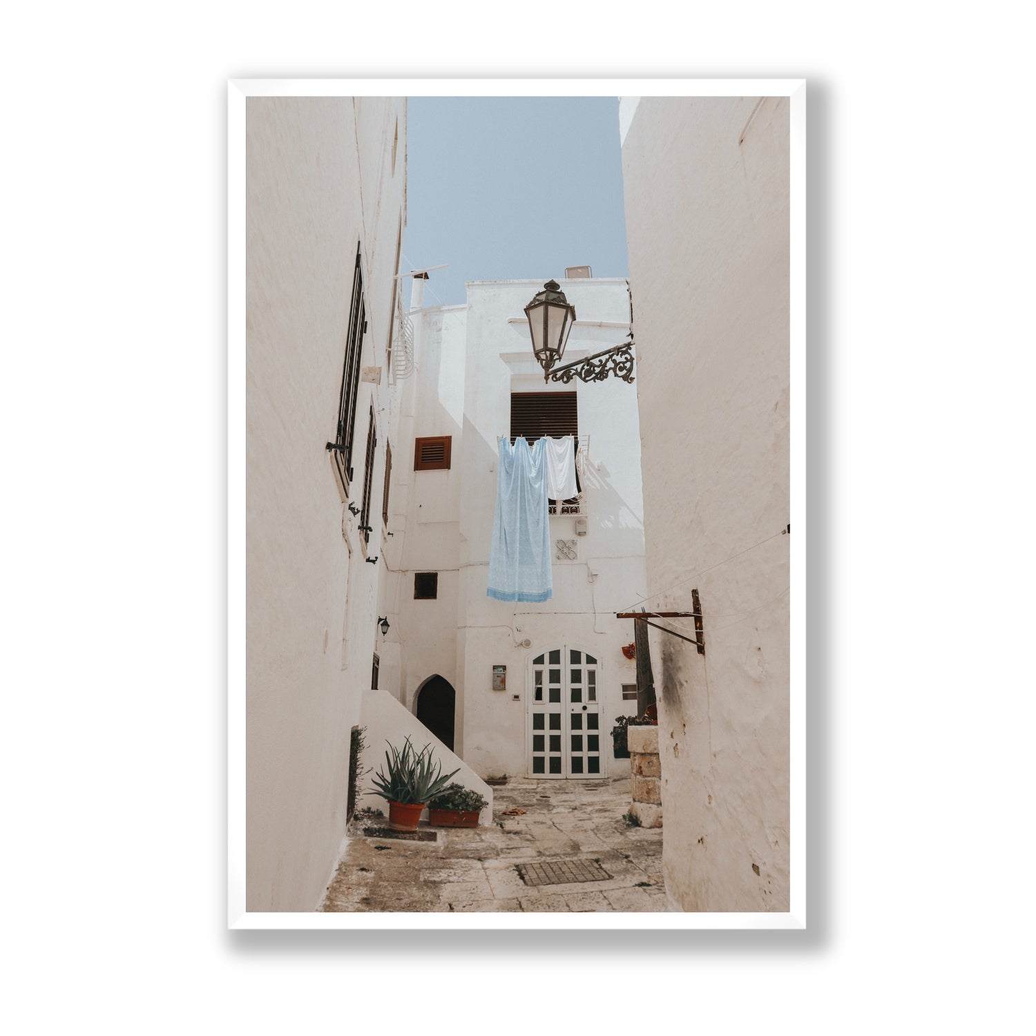 Laundry Day fine art print, Puglia, Italy, Statement, White Frame · Full Bleed, Fine Art Print
