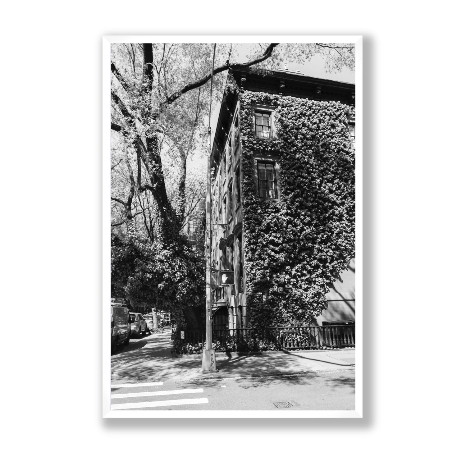 Vertical Garden New York NYC Black & White wall art Statement full-bleed fine art print in white frame