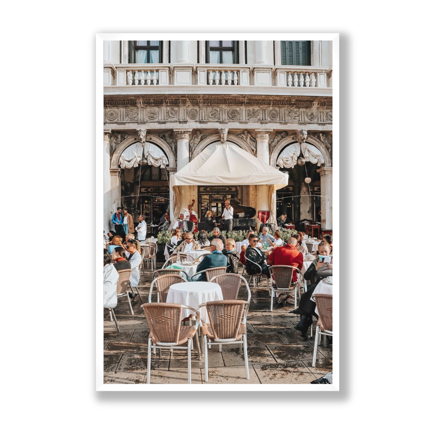 Piazza San Marco Venice Italian wall art Statement full-bleed fine art print in white frame